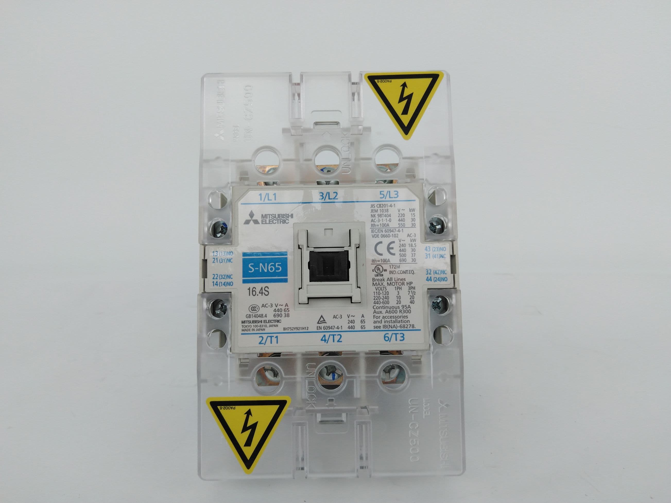 Mitsubishi Electric S-N65 / S-N65 AC400V Magnetic Contactor, 440VAC, 65A, 3Pole