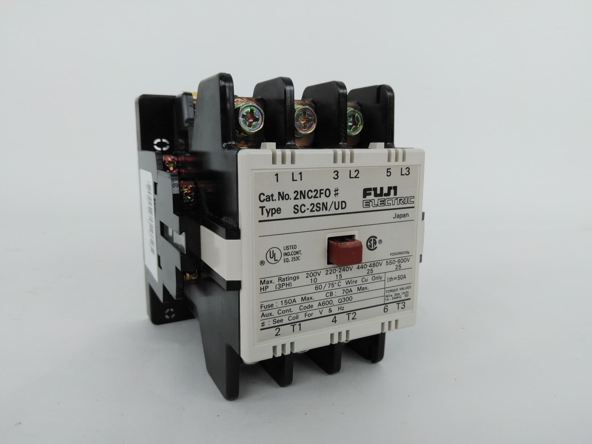 Fuji Electric 2NC2FO SC-2SN/UD Fuse: 150A HP: 3PH CB: 70A Contactor