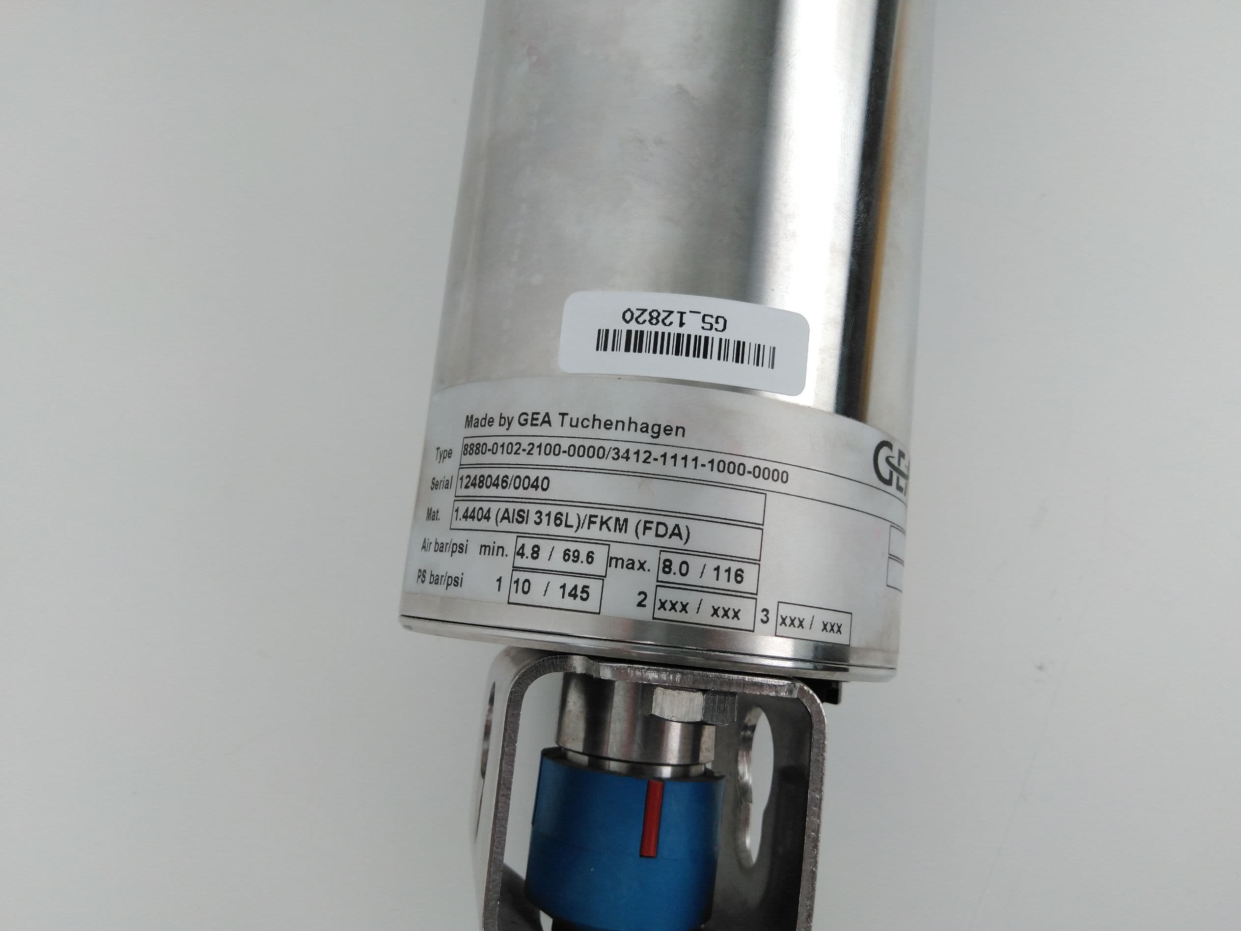 GEA Tuchenhagen 8880/3412 GEA Hygienic Pneumatic Butterfly Valve, 1", 316L SS