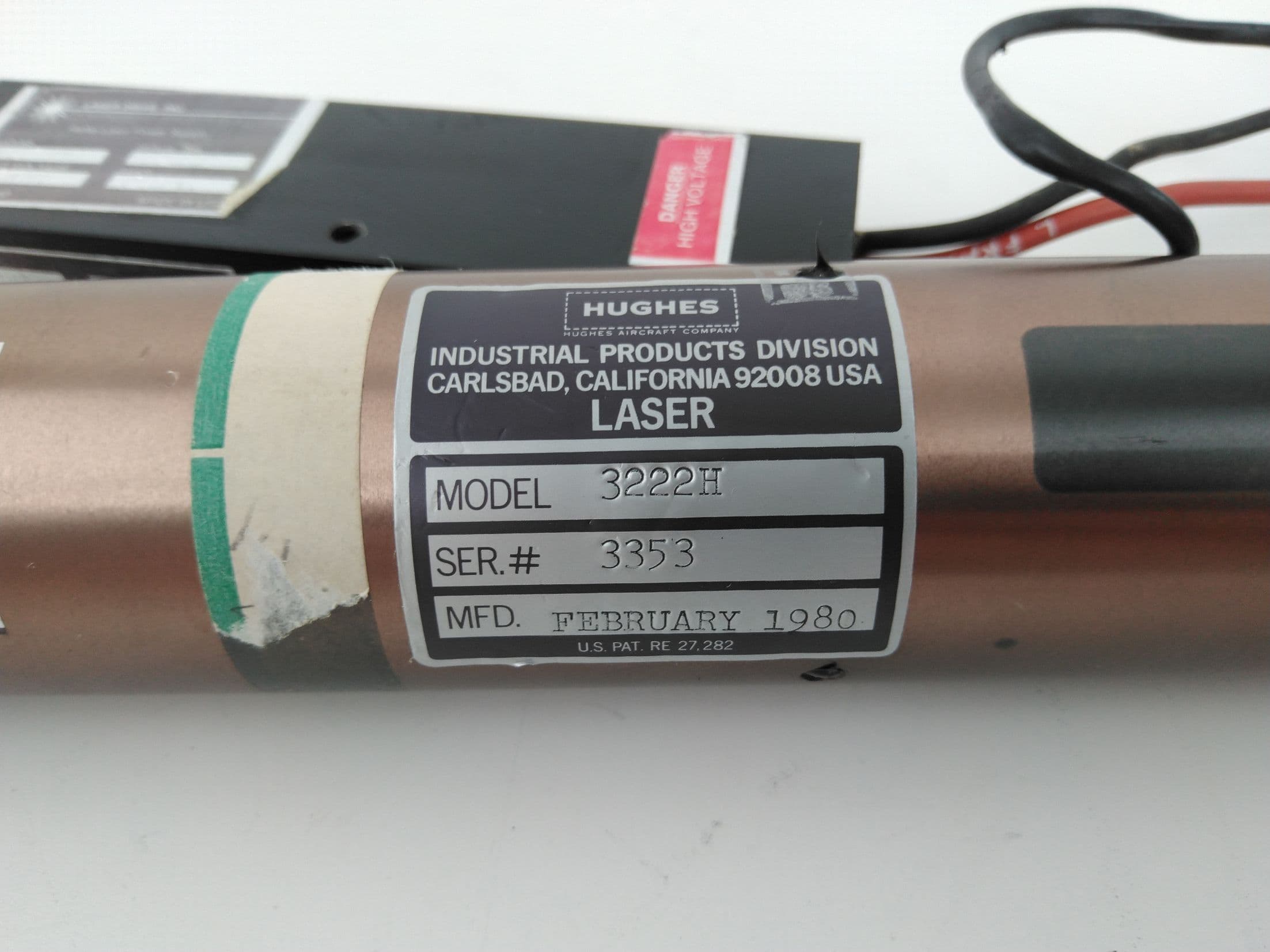 Hughes Aircraft Company 3222H, 301LFBRH Laser w/ HeNe Laser Power Supply