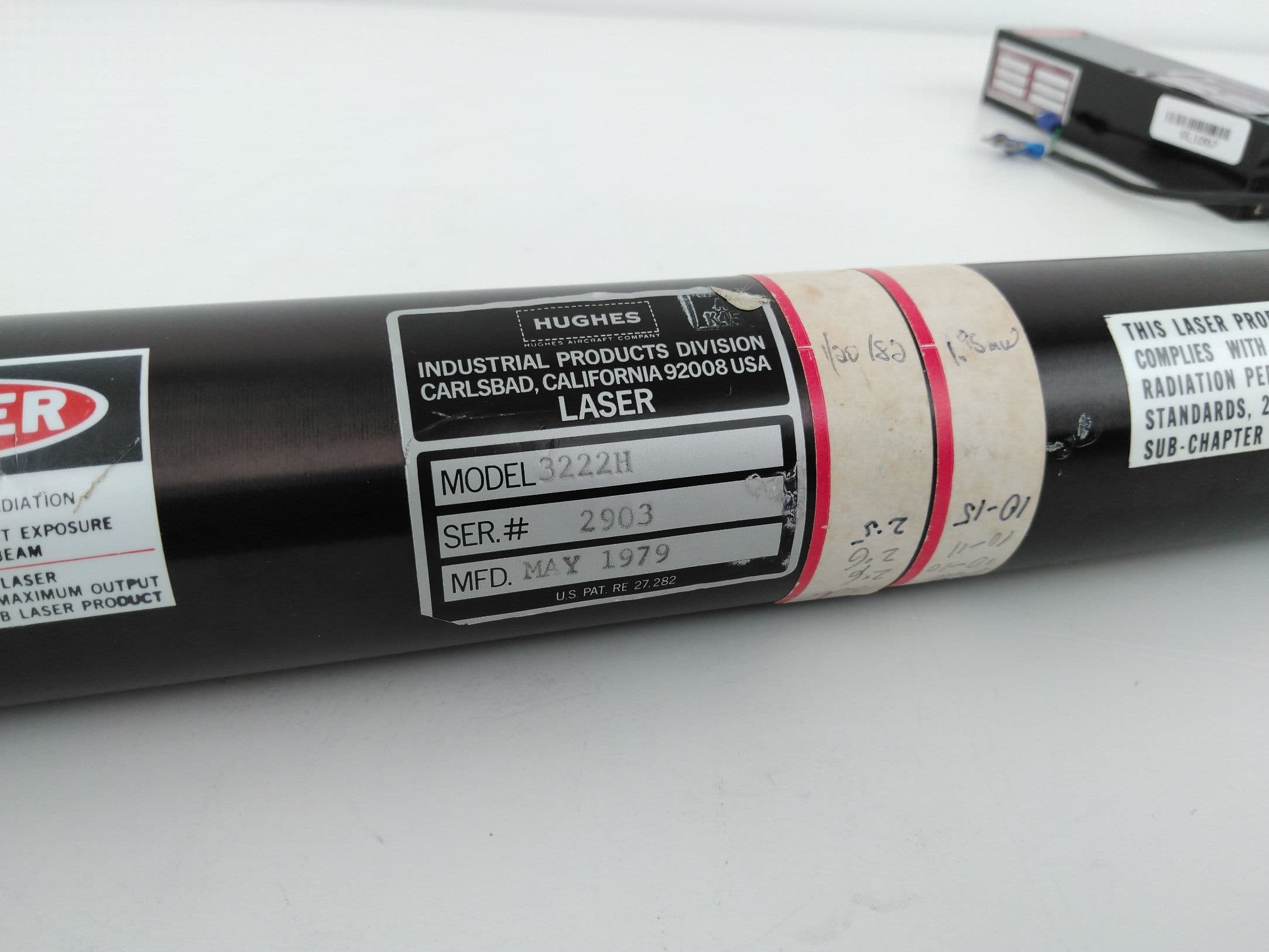 Hughes Aircraft Company 3222H, 301LFBRH1 Laser w/ HeNe Laser Power Supply