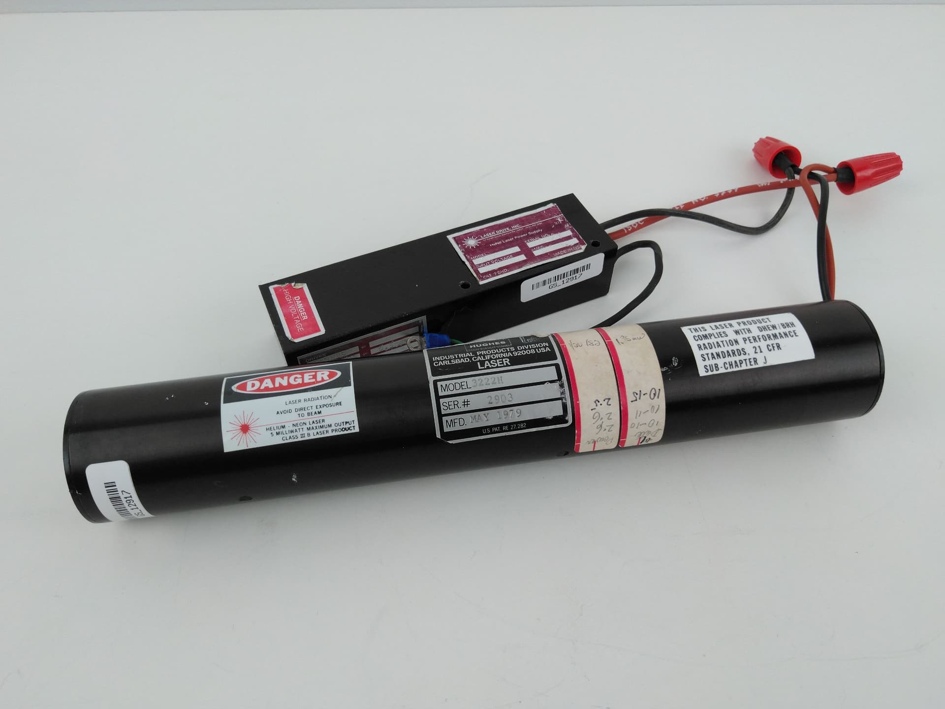 Hughes Aircraft Company 3222H, 301LFBRH1 Laser w/ HeNe Laser Power Supply