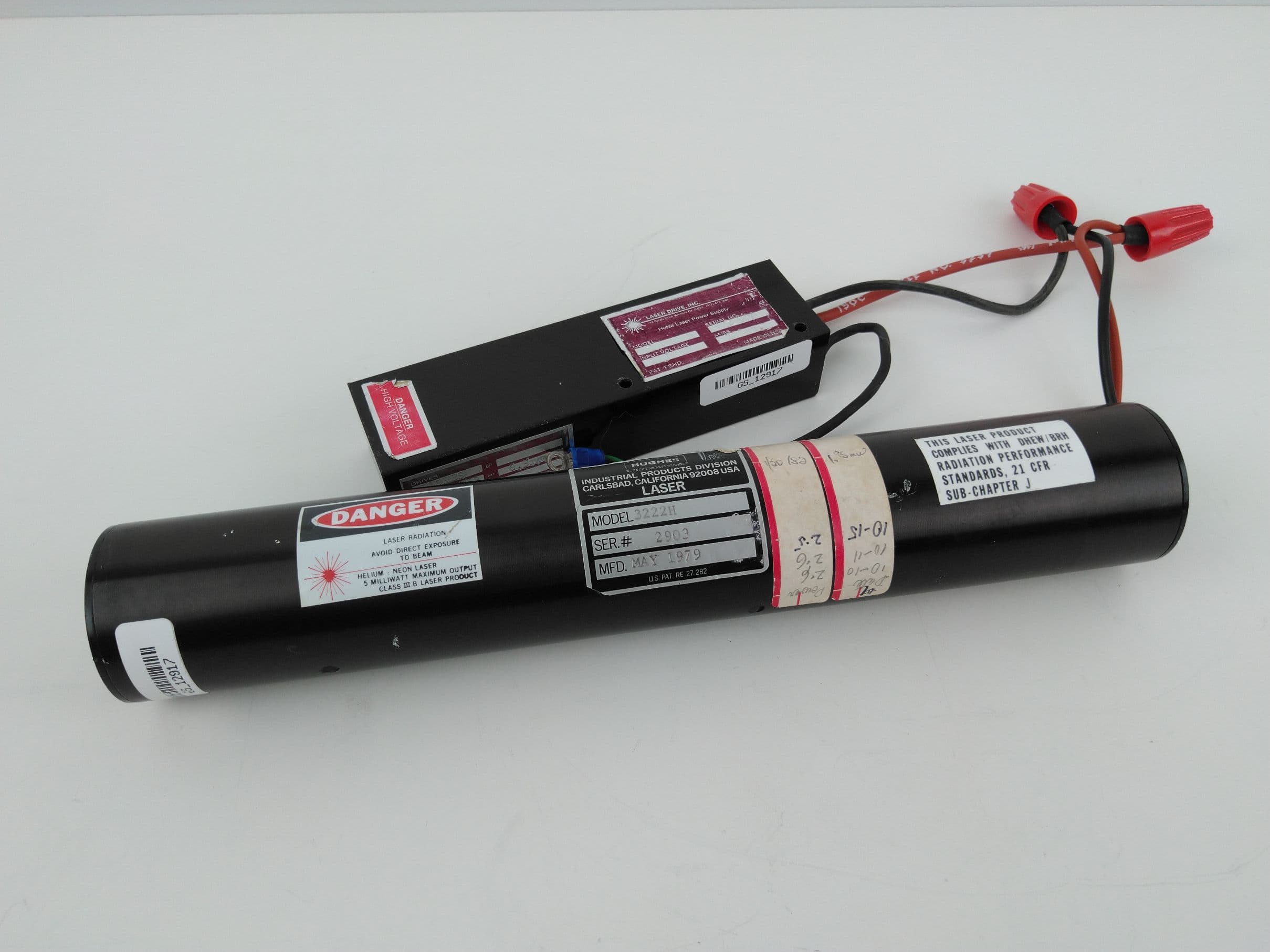 Hughes Aircraft Company 3222H, 301LFBRH1 Laser w/ HeNe Laser Power Supply