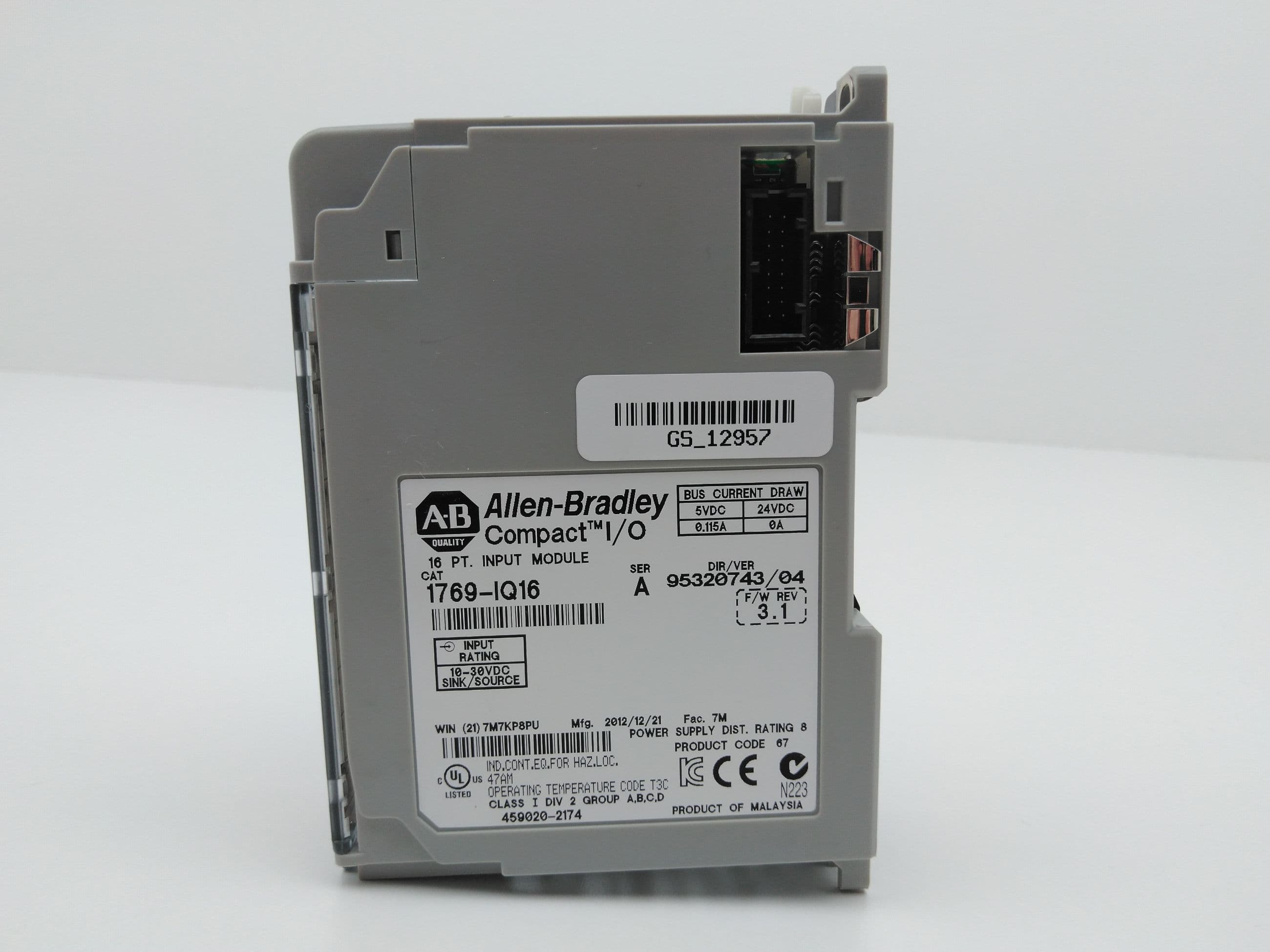 Allen-Bradley 1769-IQ16 Compact I/O Input Module, 16 PT, SER A, F/W Rev 3.1