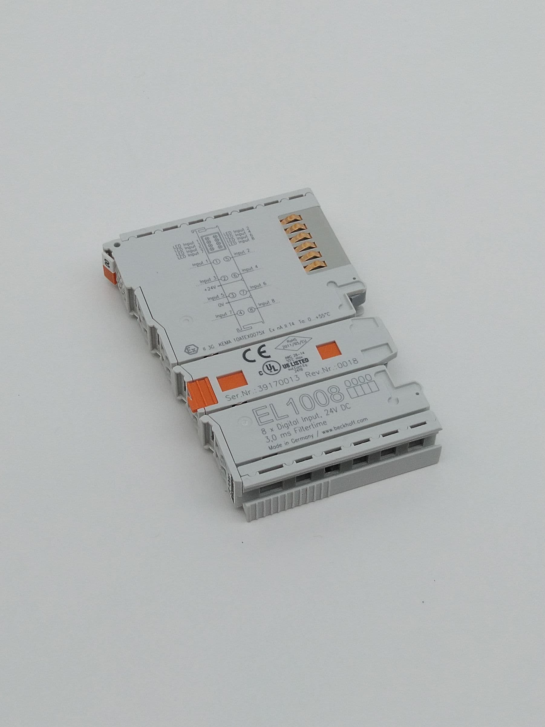 Beckhoff EL1008 EtherCAT Terminal, 8-Channel Digital Input Module, 24VDC