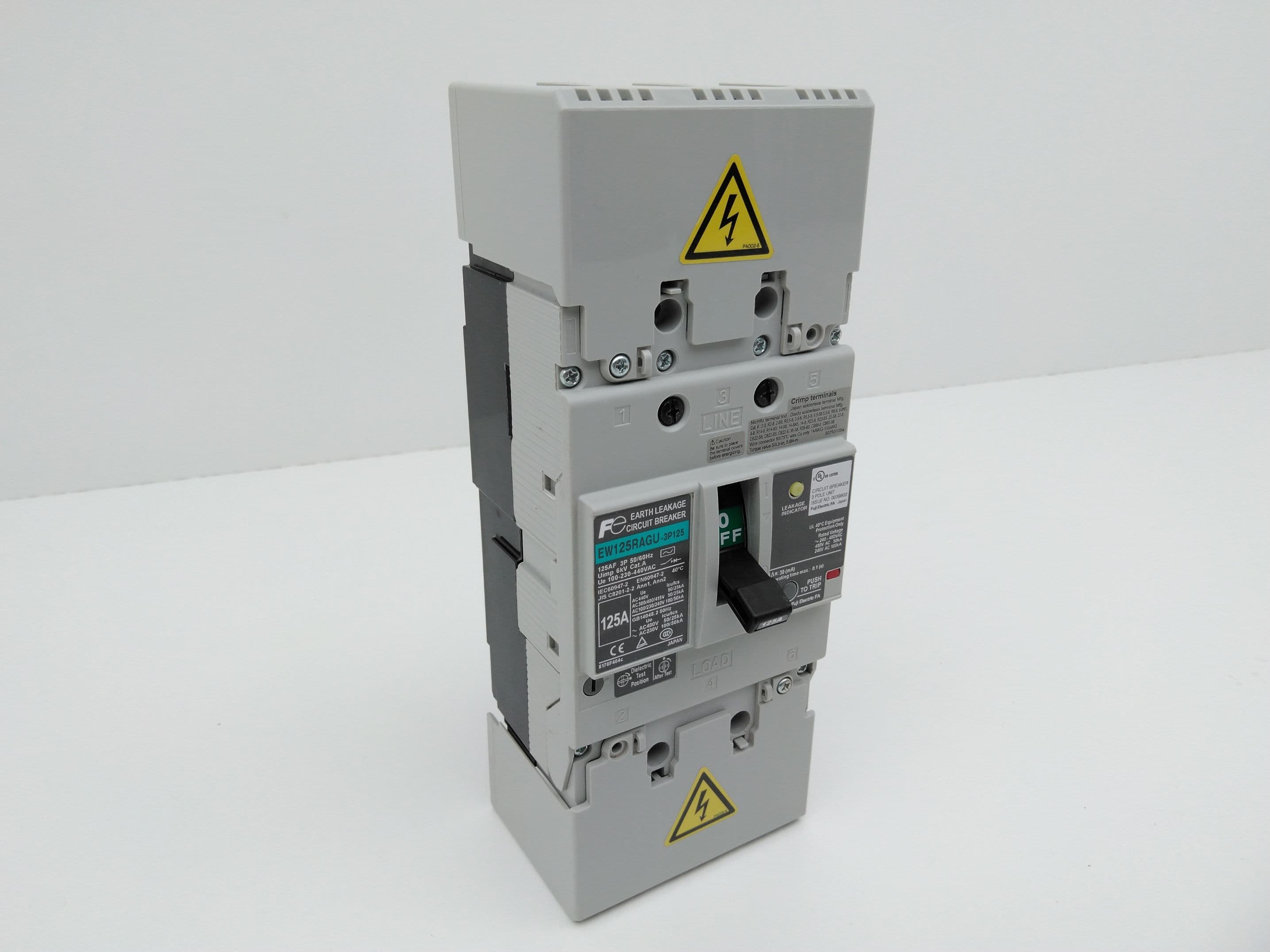 Fuji Electric EW125RAGU-3P125 Earth Leakage Circuit Breaker 3P, 125A, 100-440V