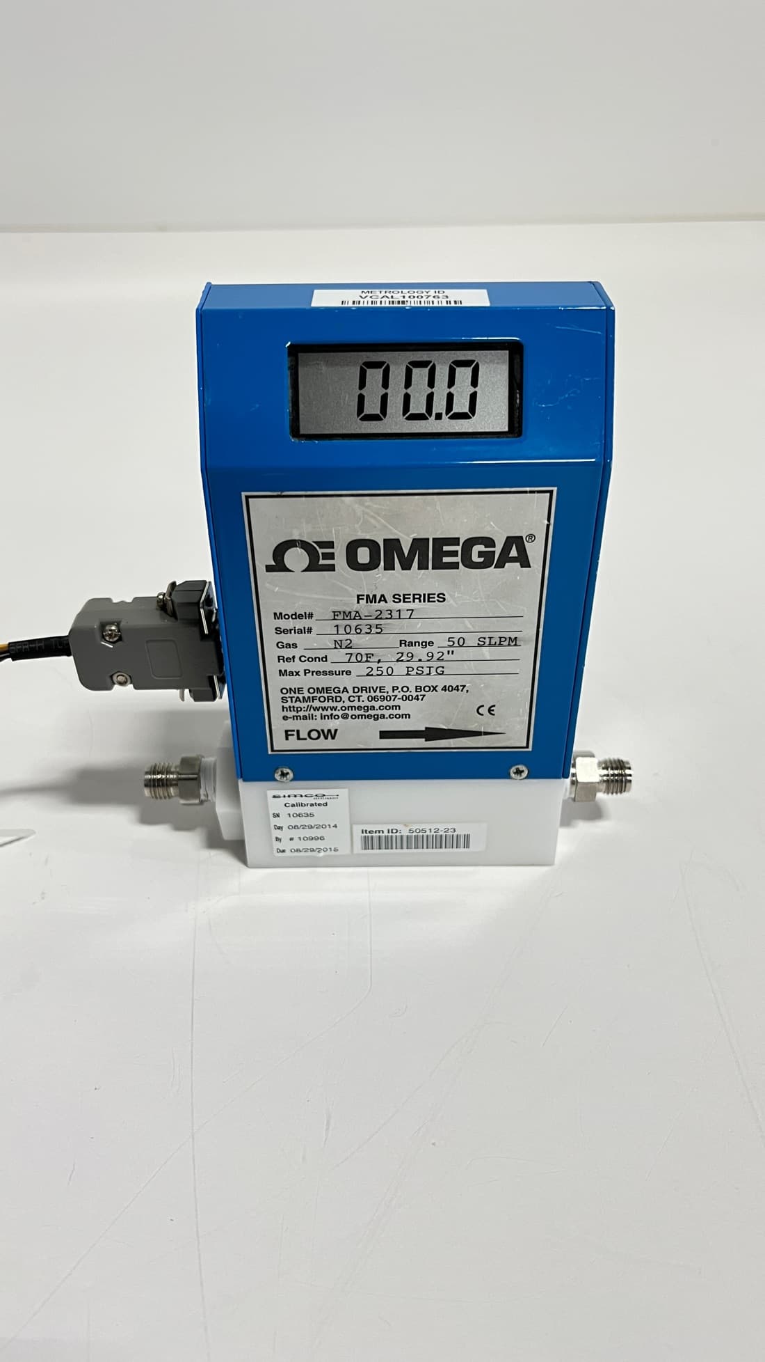 Omega FMA-2317 Flow Meter 50 SLPM