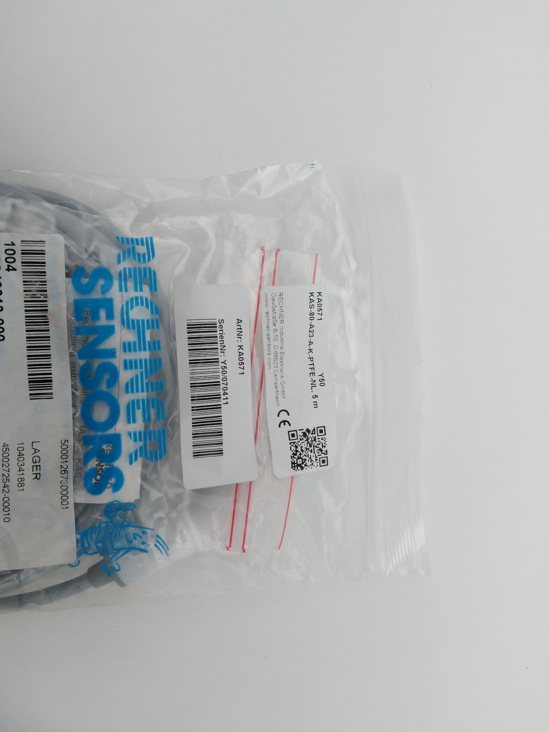 Rechner Sensors KAS-80-A23-A-K-PTFE-NL Capacitive Sensor w/ 5m Cable