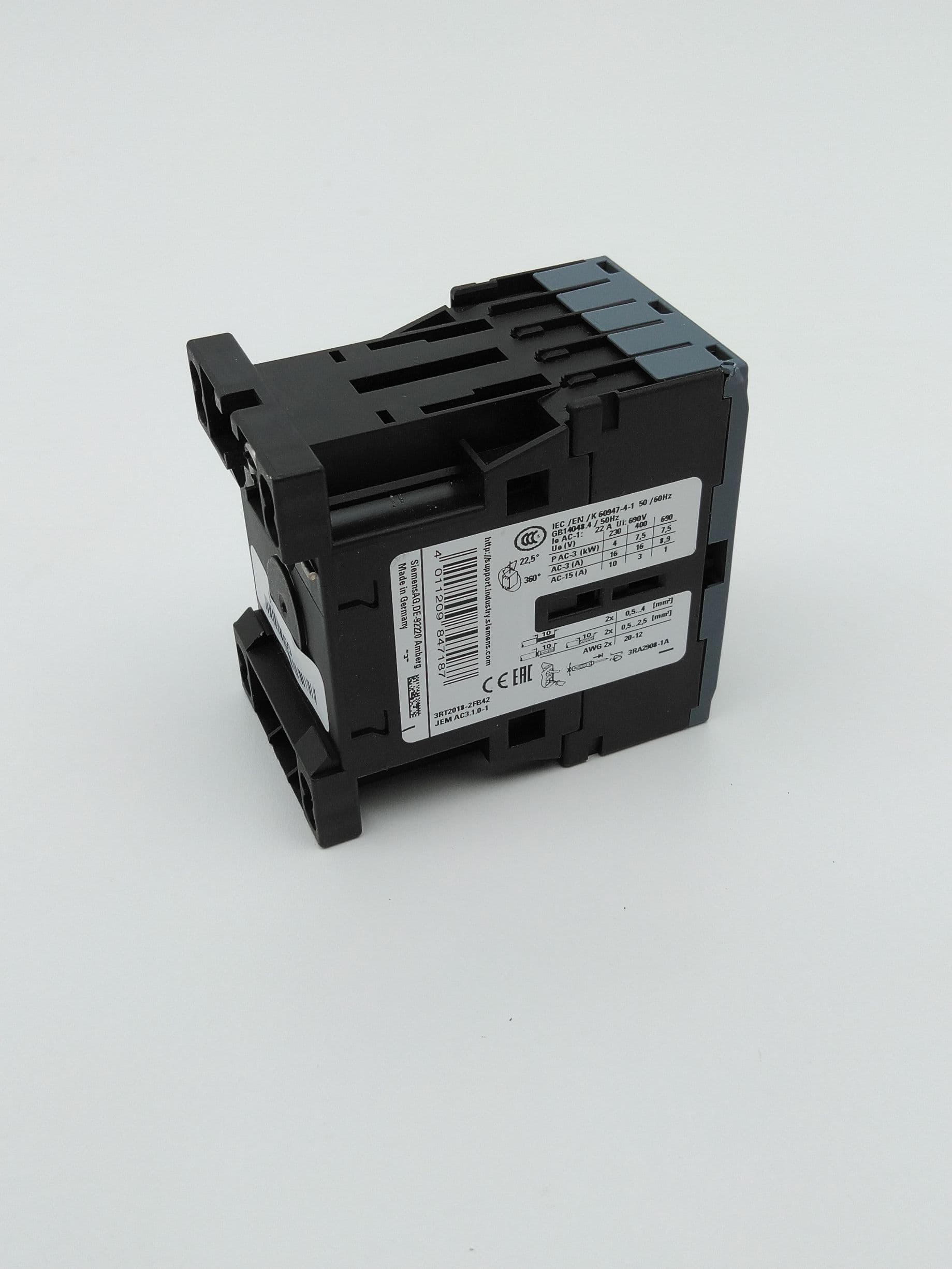 Siemens 3RT2018-2FB42 Contactor 24VDC Coil