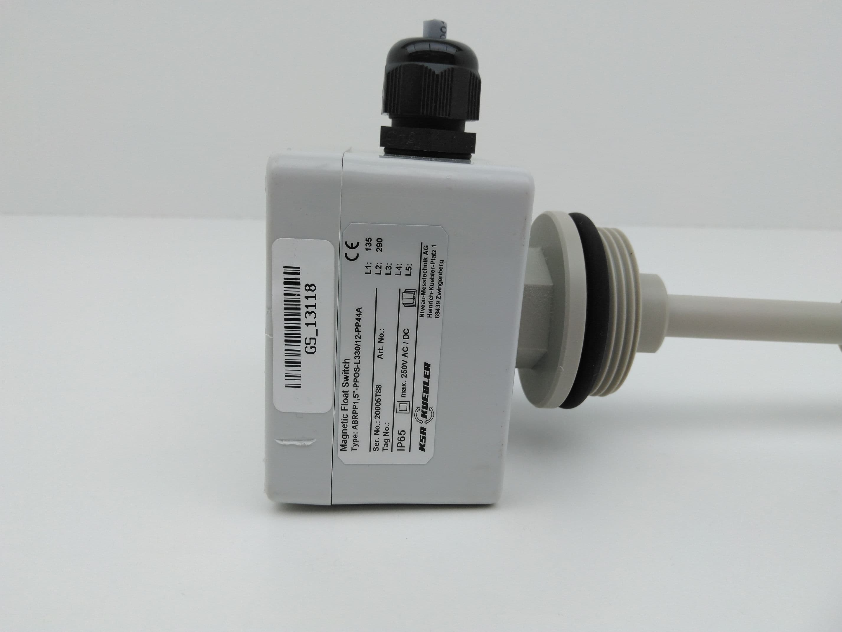 KSR Kuebler ABRPP1,5"-PPOS-L330/12-PP44A Magnetic Float Switch