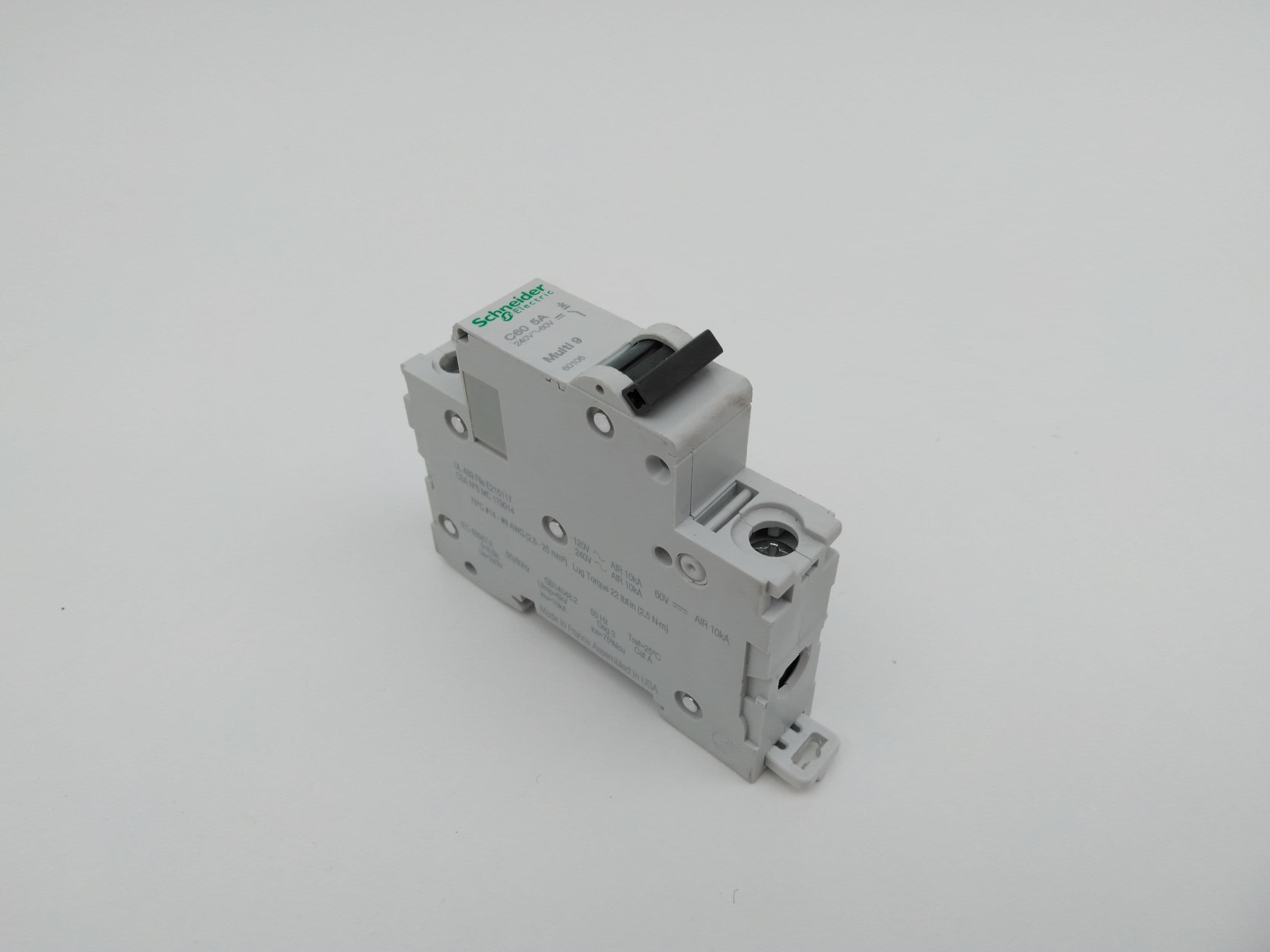 Schneider Electric 60106 Multi 9 C60 Circuit Breaker 5A, 240VAC, 60VDC
