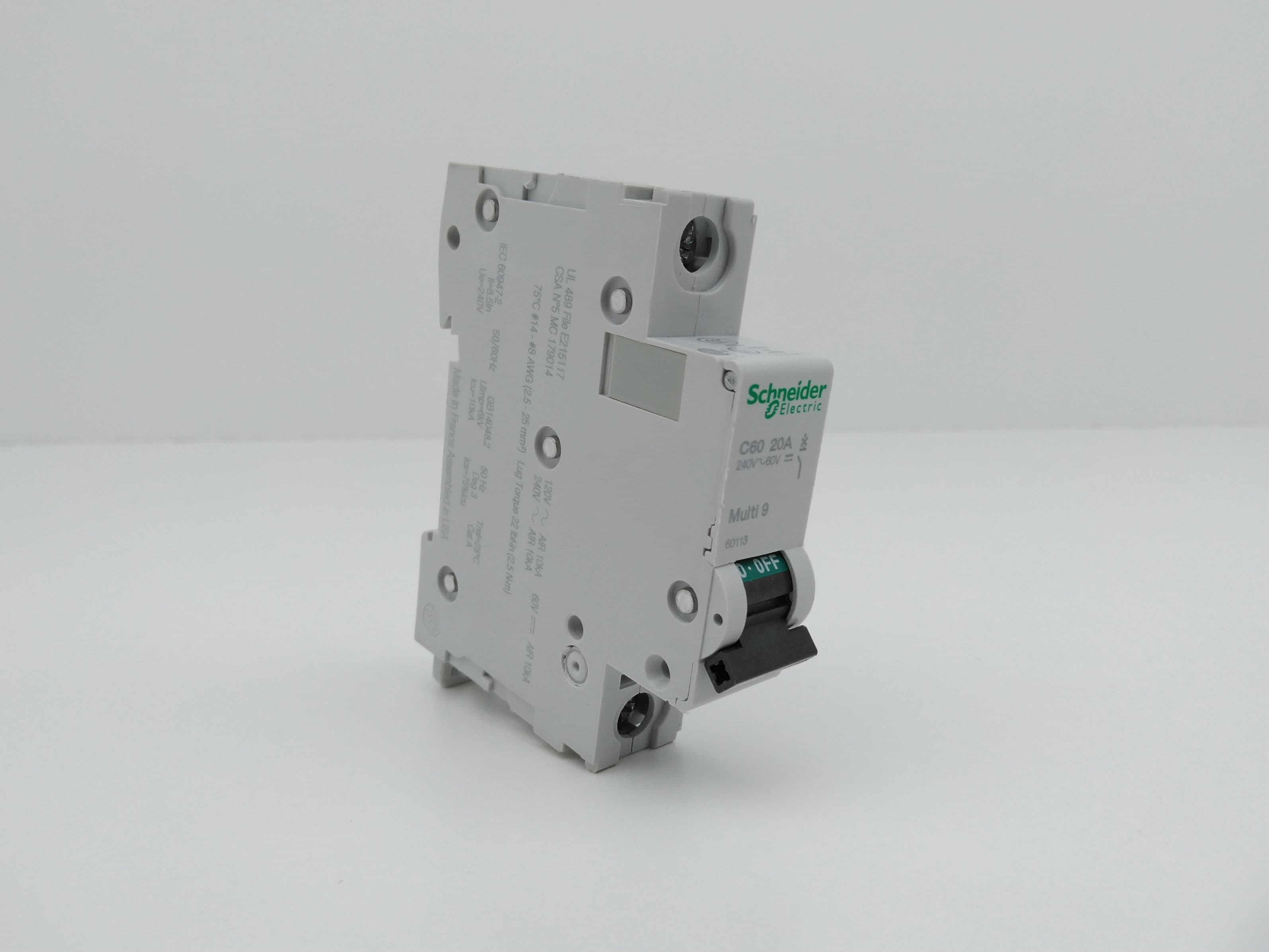 Schneider Electric 60113 Multi 9 C60 Circuit Breaker 20 Amp, 1 Pole, 120V