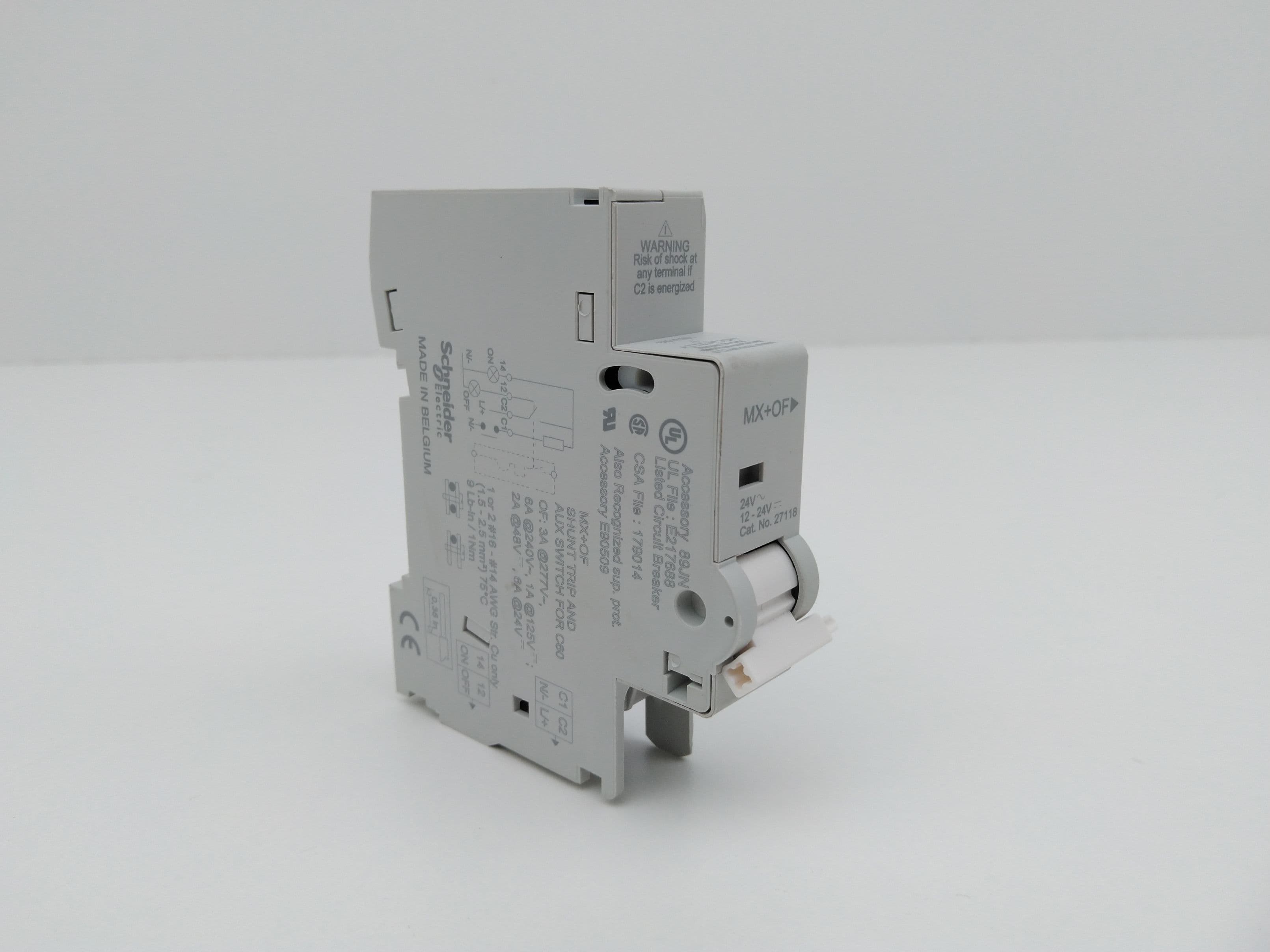 Schneider Electric 27118 MX+OF Voltage Release, C60, NO/NC, 24VAC, 12-24VDC
