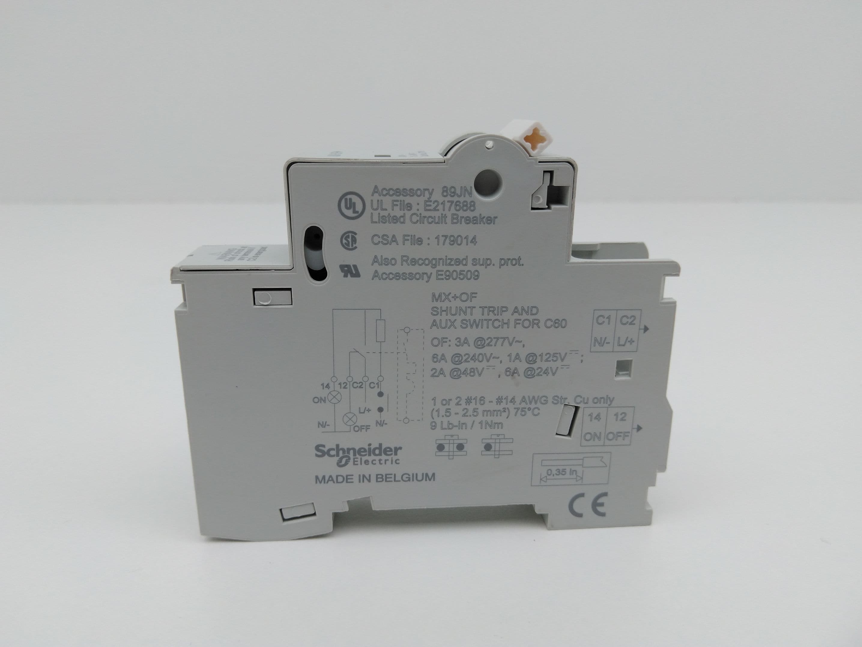 Schneider Electric 27118 MX+OF Voltage Release, C60, NO/NC, 24VAC, 12-24VDC