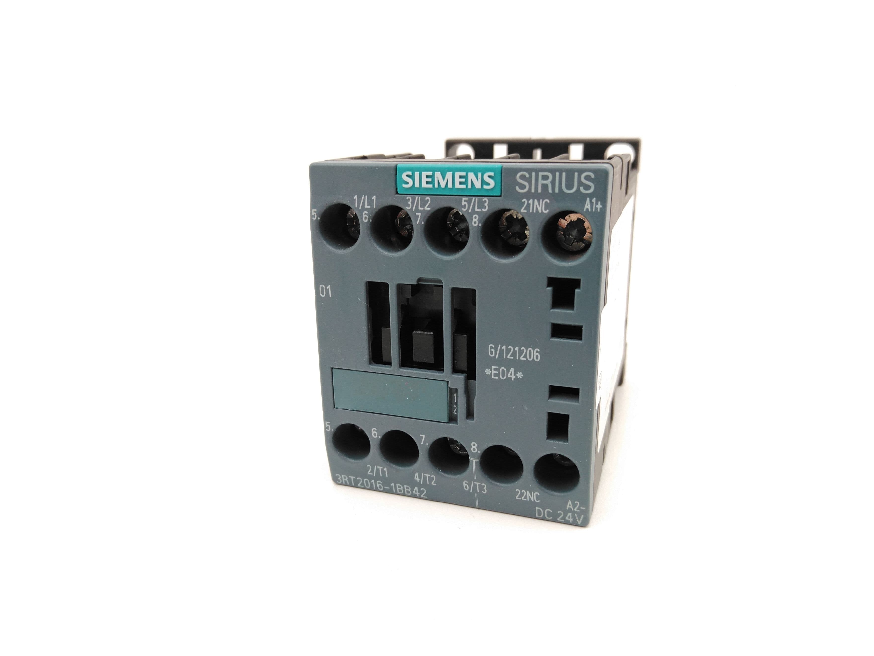 Siemens 3RT2016-1BB42 Power Contactor, 9 Amp, 3 Pole, 1NC, 24 VDC Coil