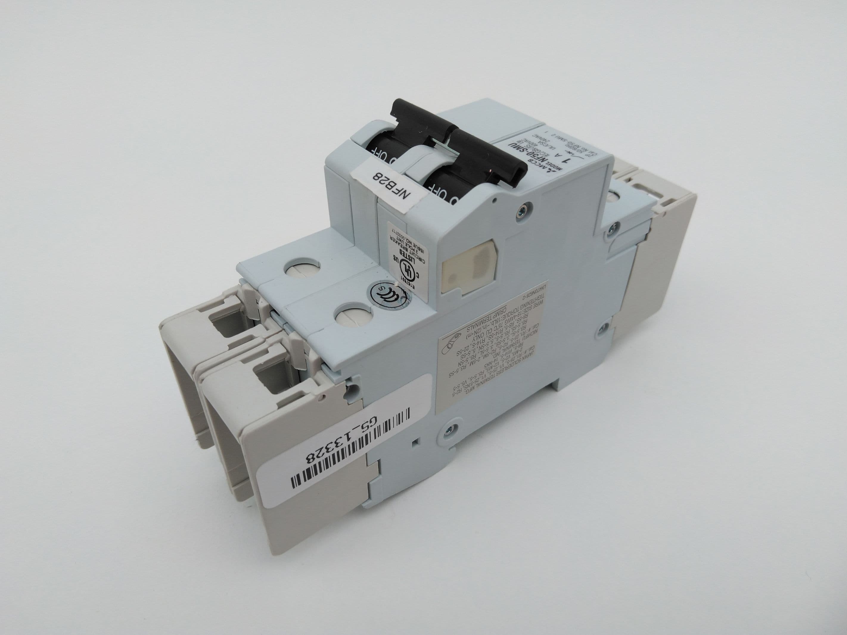 Mitsubishi Electric NF50-SMU2P1A Circuit Breaker, 1 Amp, 2 Pole