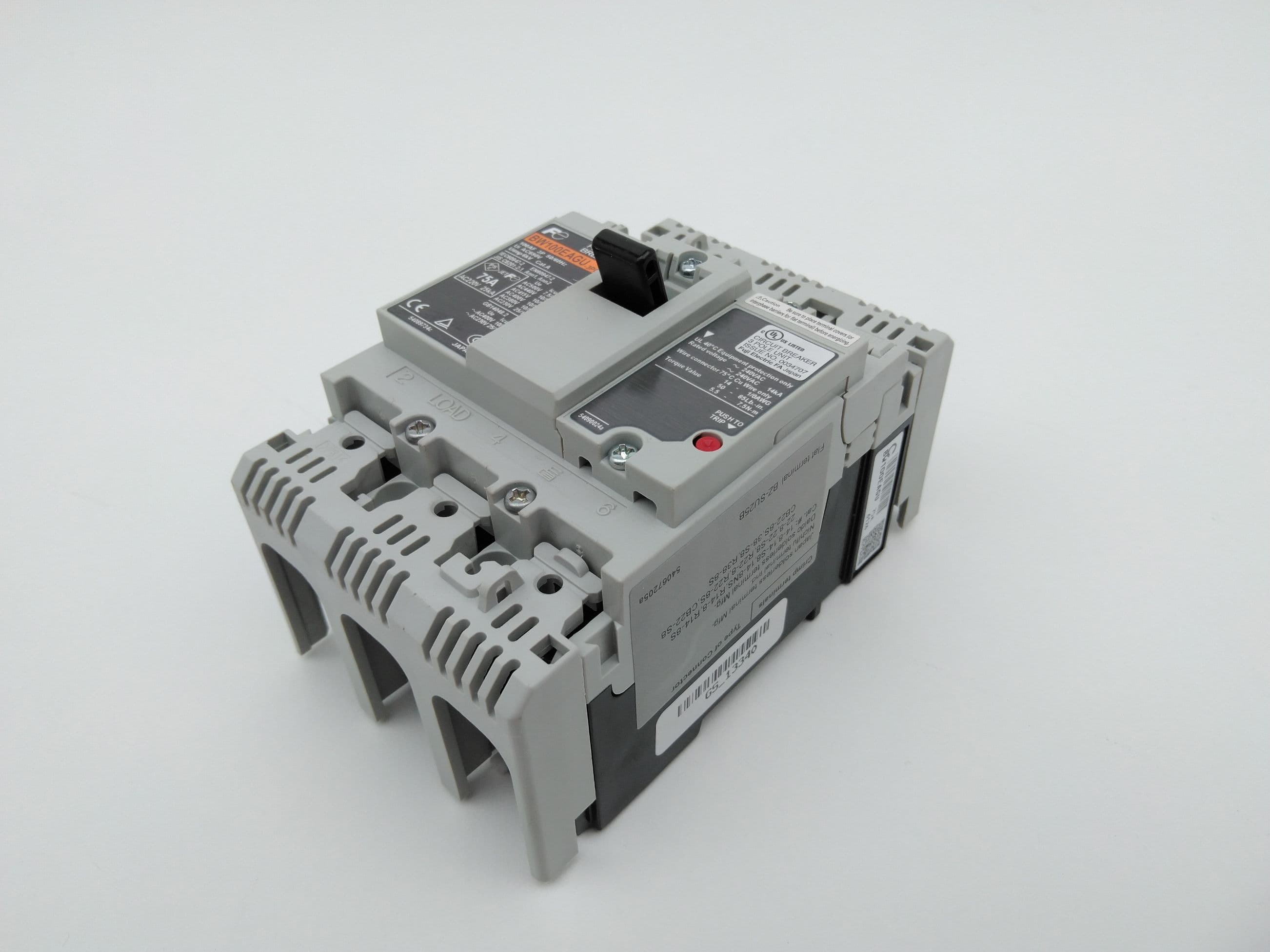 Fuji Electric BW100EAGU-3P075 Circuit Breaker Thermal Magnetic 3P, 75A