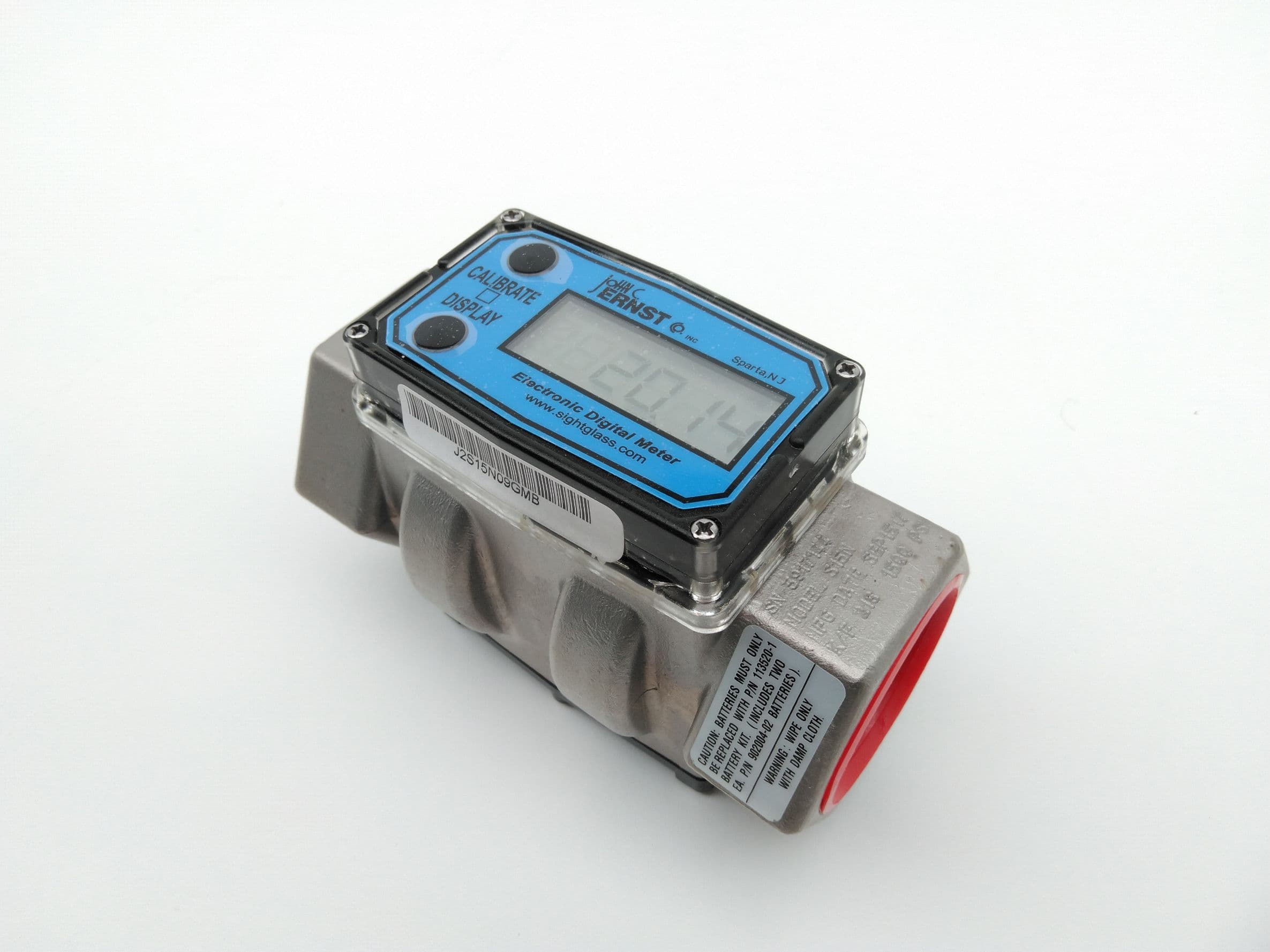 John C Ernst 319 04 S150 1 1/2" 316 SS 100 GPM Digital Flow meter, Totalizer