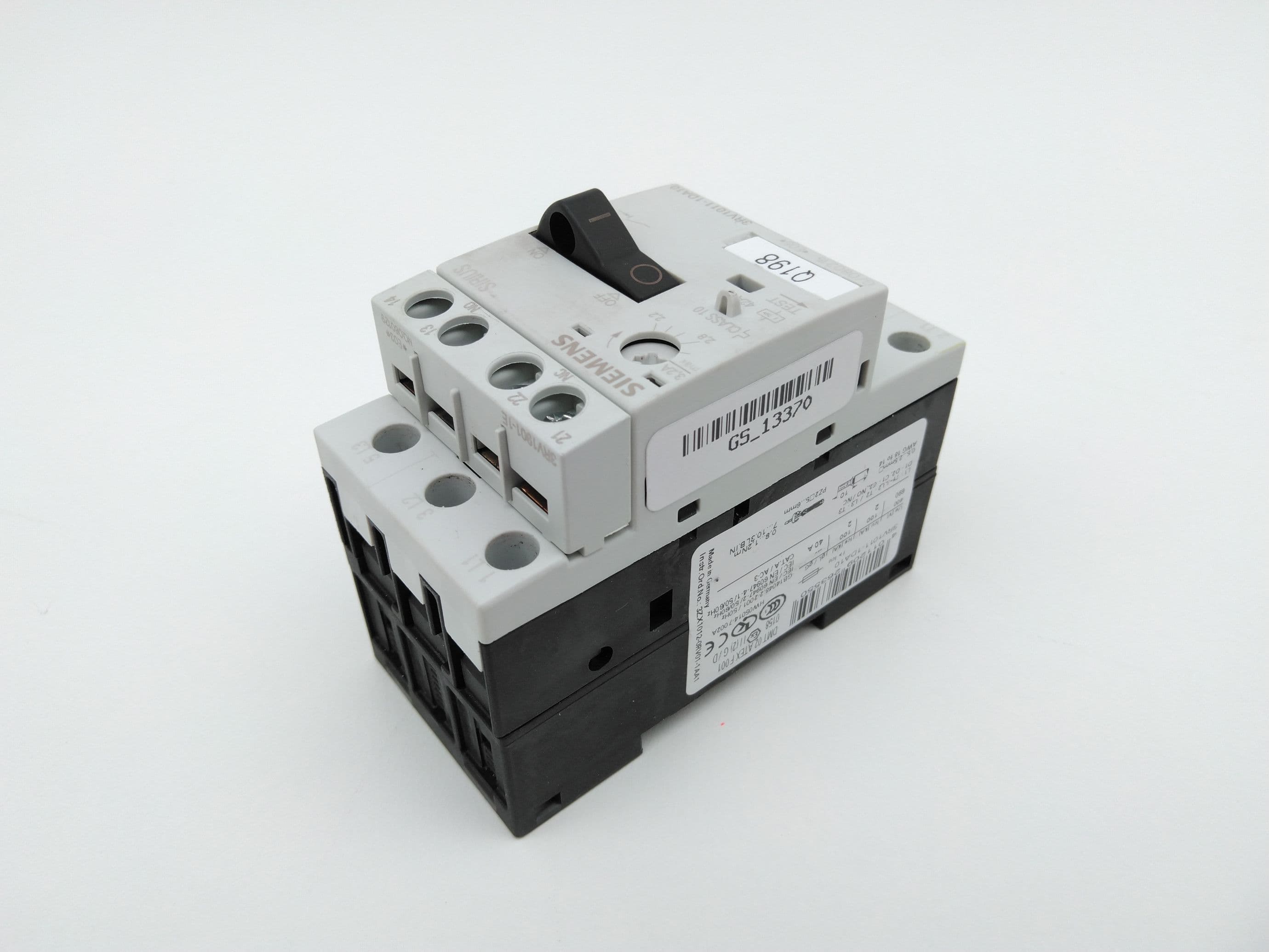 Siemens 3RV1011-1DA10 Motor Protection Circuit Breaker