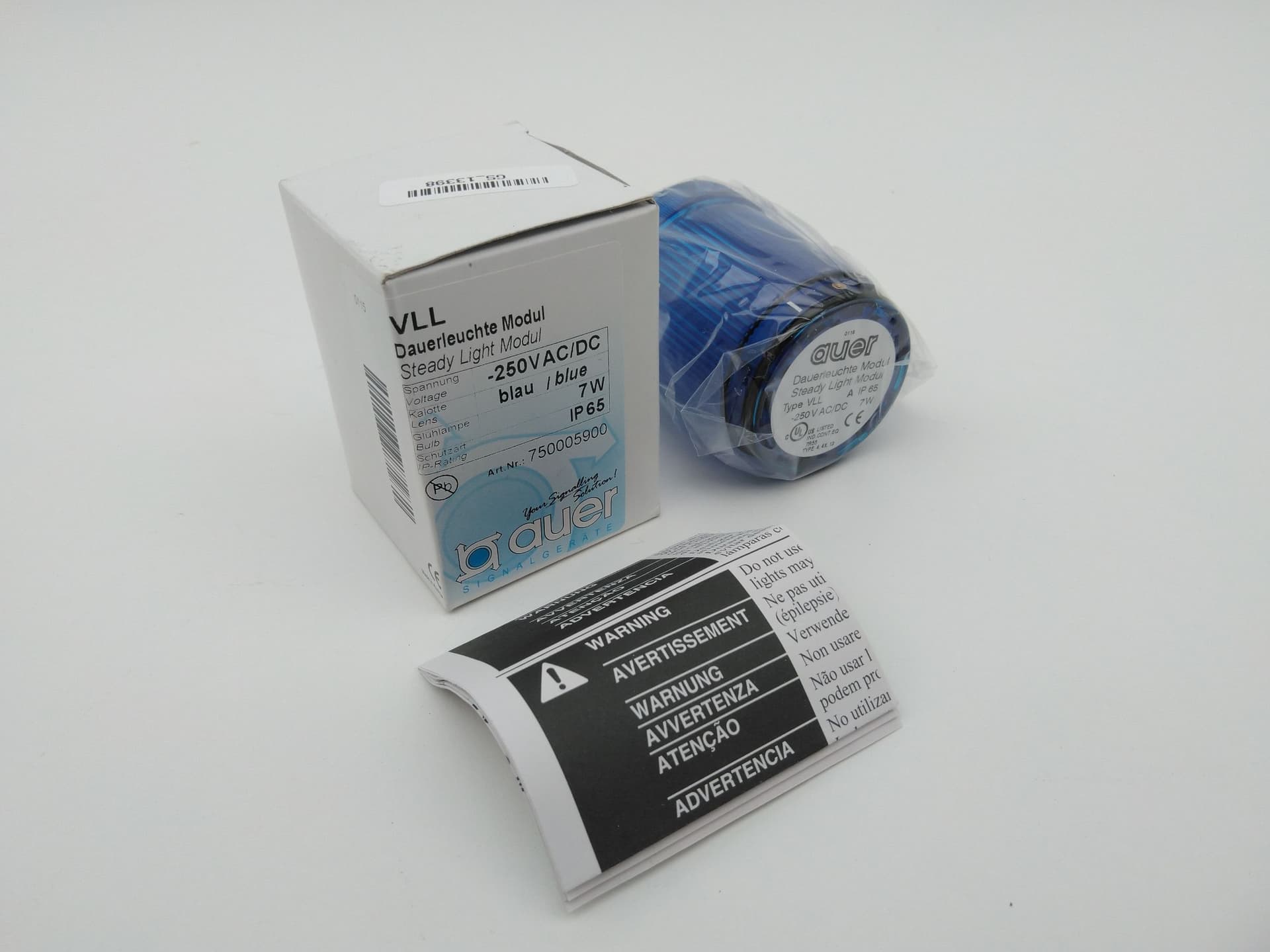 Auer 750005900 250V AC/DC Blue Steady Light Module
