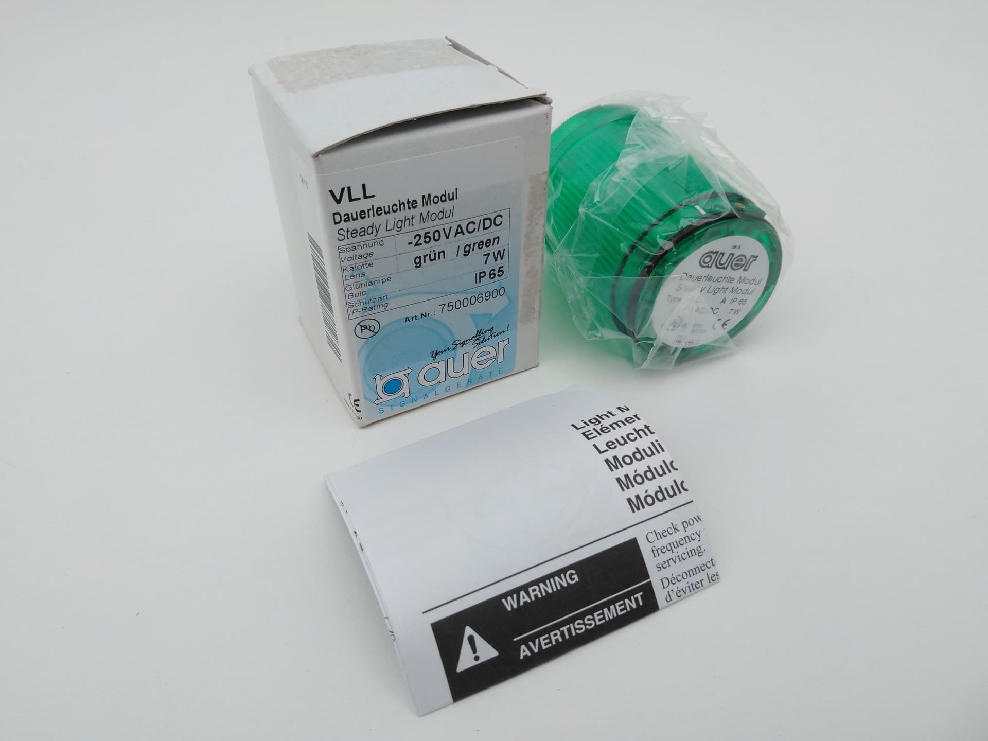 Auer 750006900 250V AC/DC Green Steady Light Module
