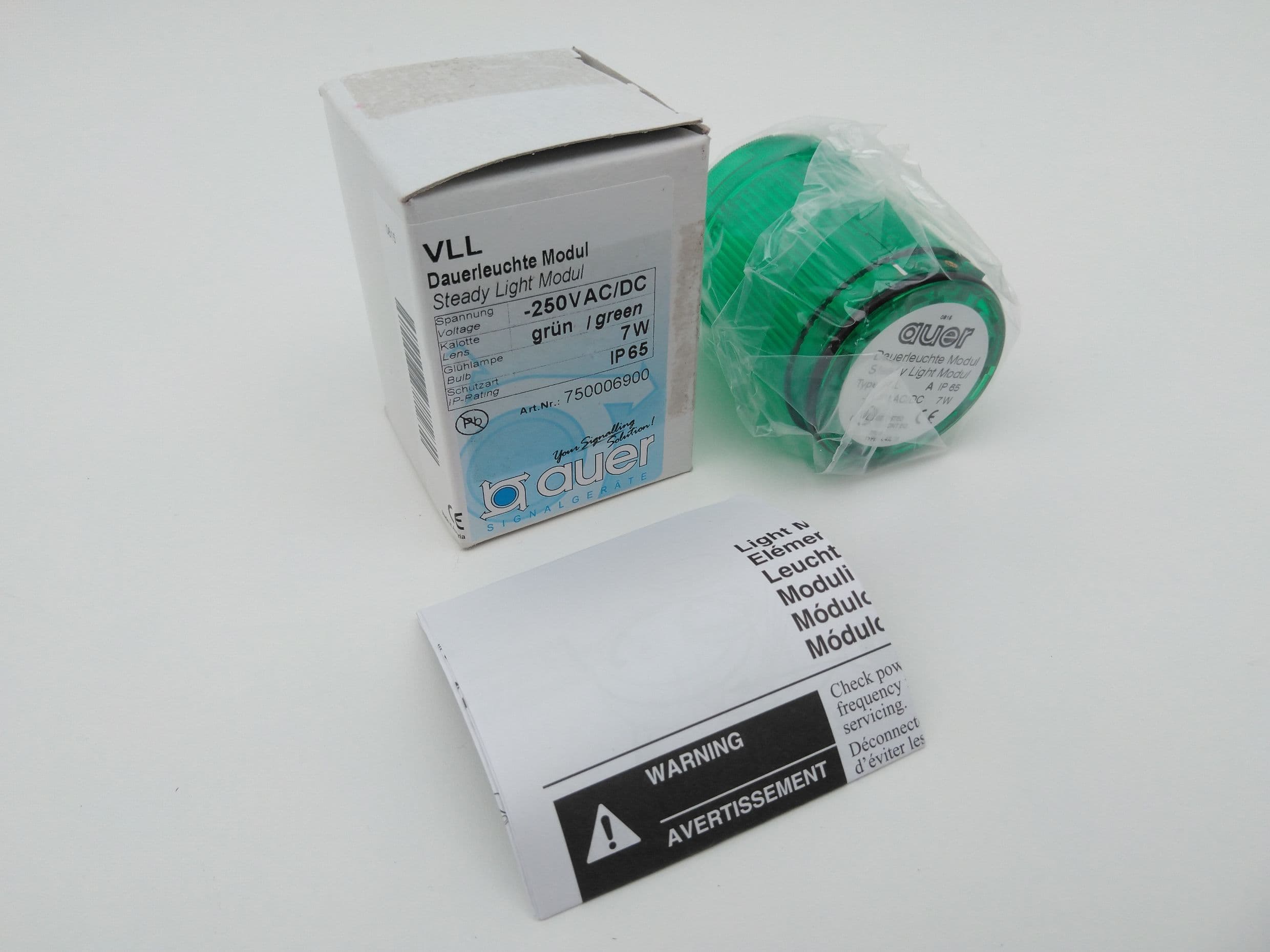 Auer 750006900 250V AC/DC Green Steady Light Module