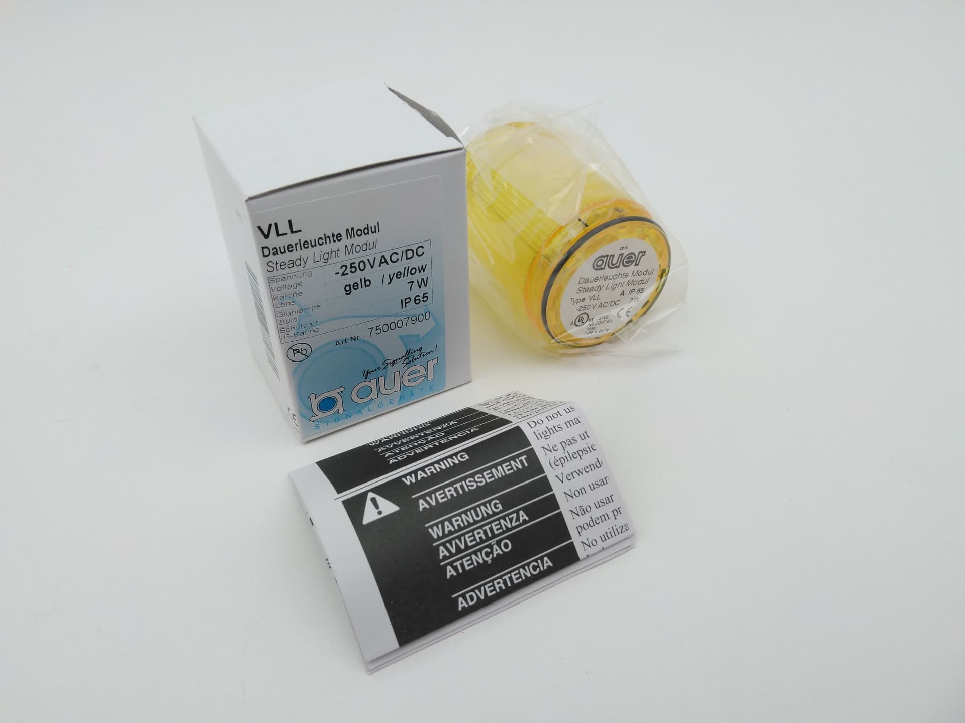 Auer 750007900 250V AC/DC Yellow Steady Light Module