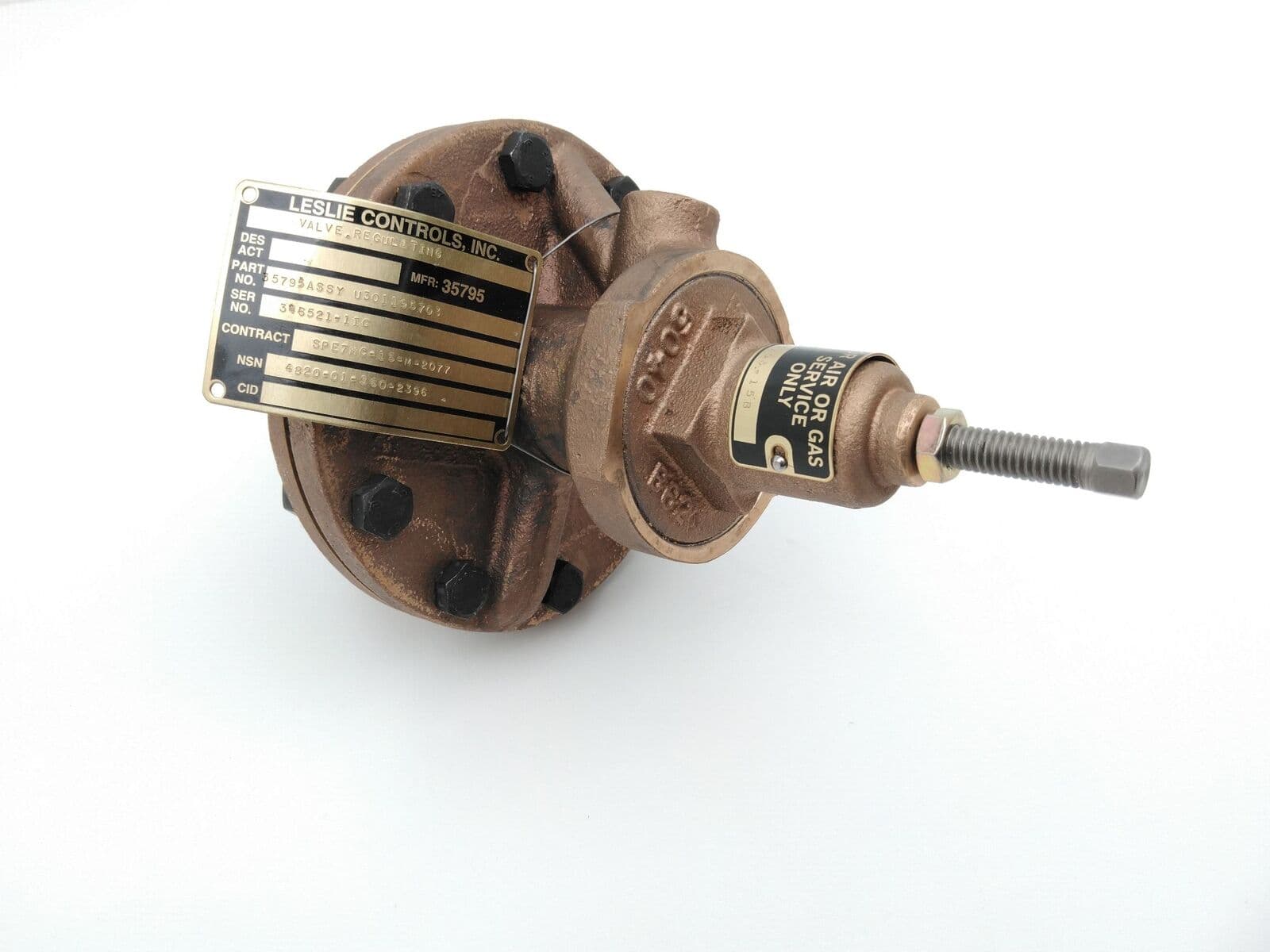 Leslie Controls , Inc. Class JAL-2, U301195703 Pilot Operated Reducing Valve