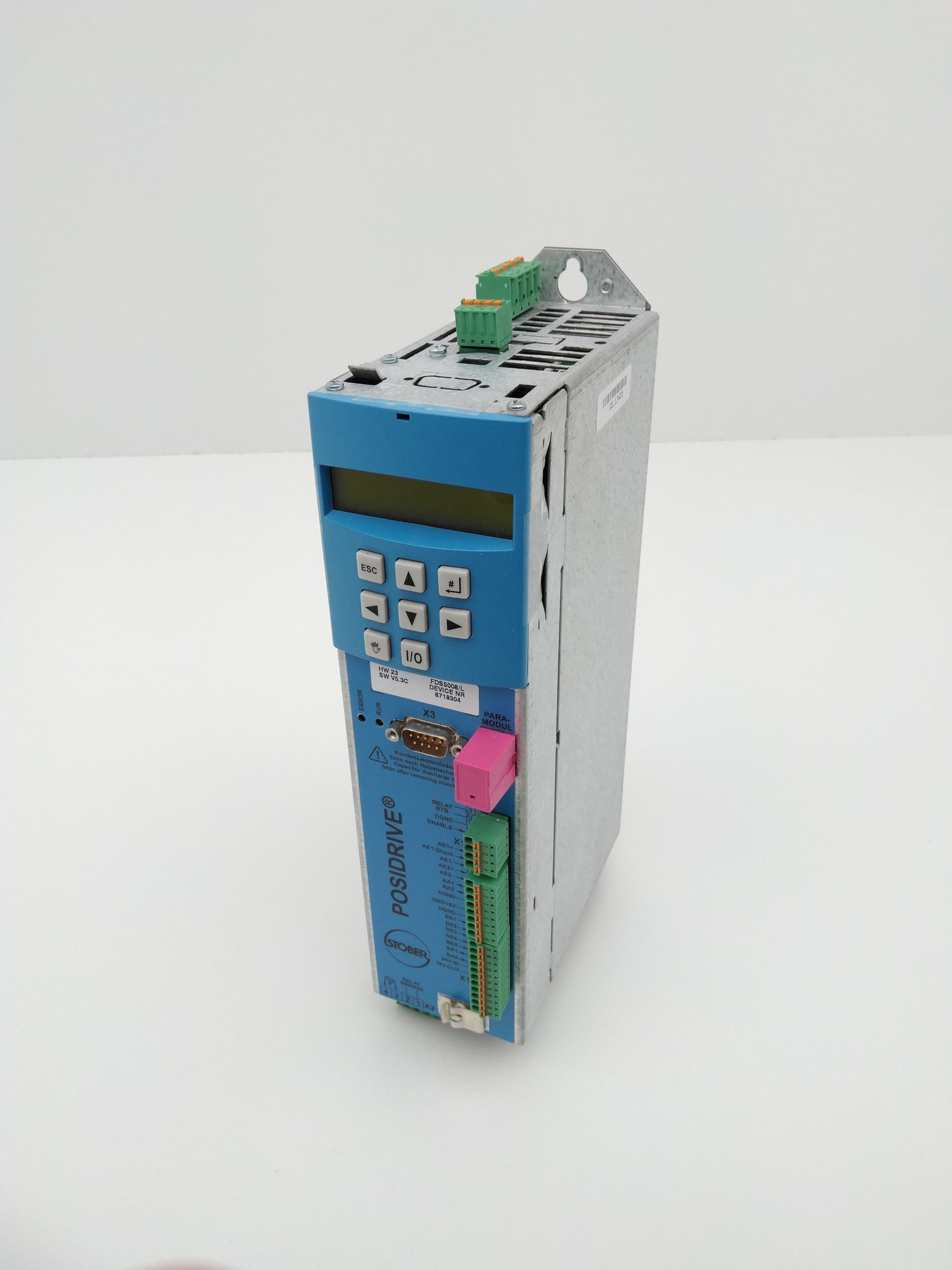 Stober FDS5008/L 0.75KW, 400Hz Posidrive Inverter w/ Paramodul