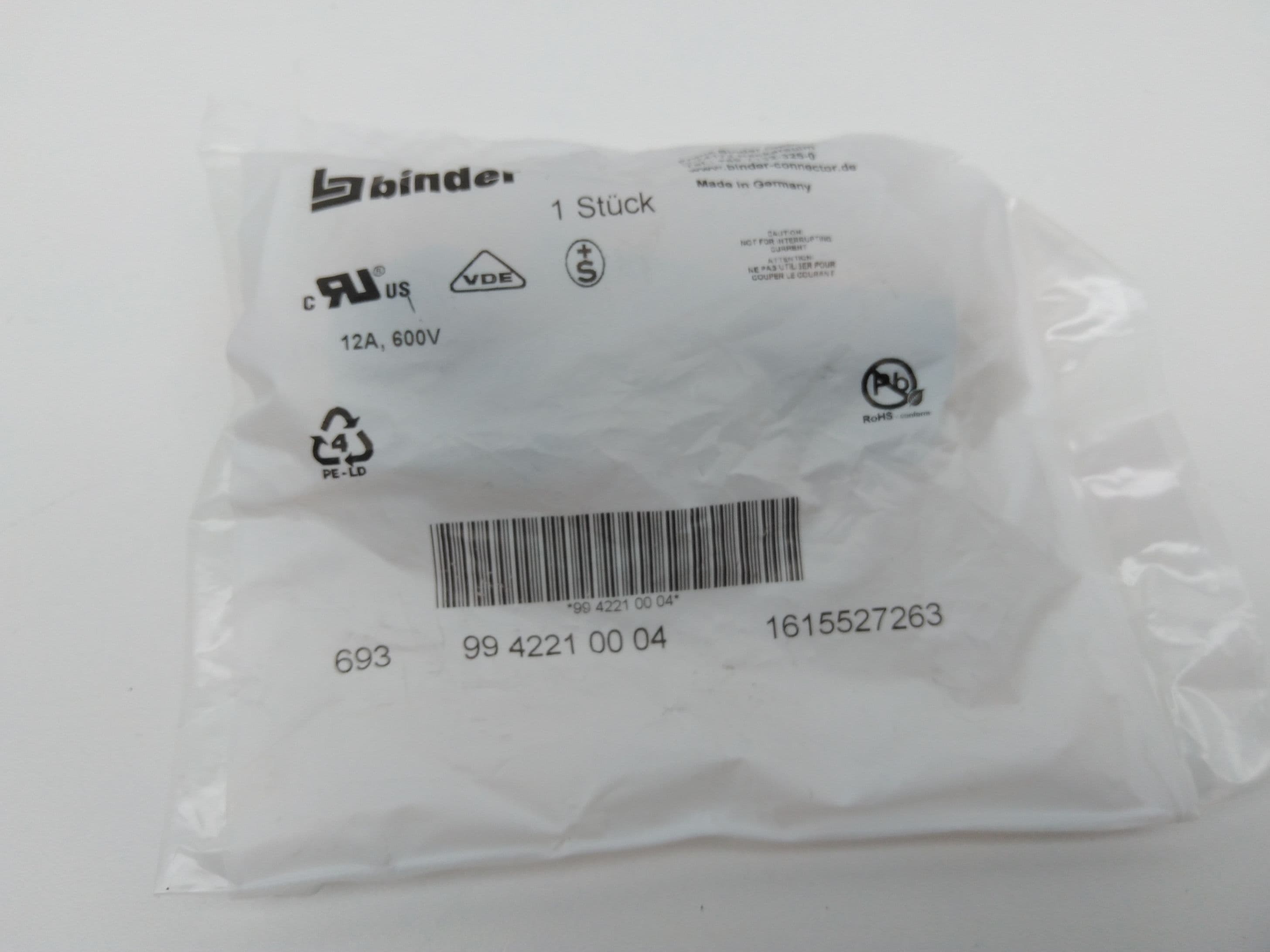 Binder 99-4221-00-04 693 Series, Screw Pin, Threaded Circular Connector