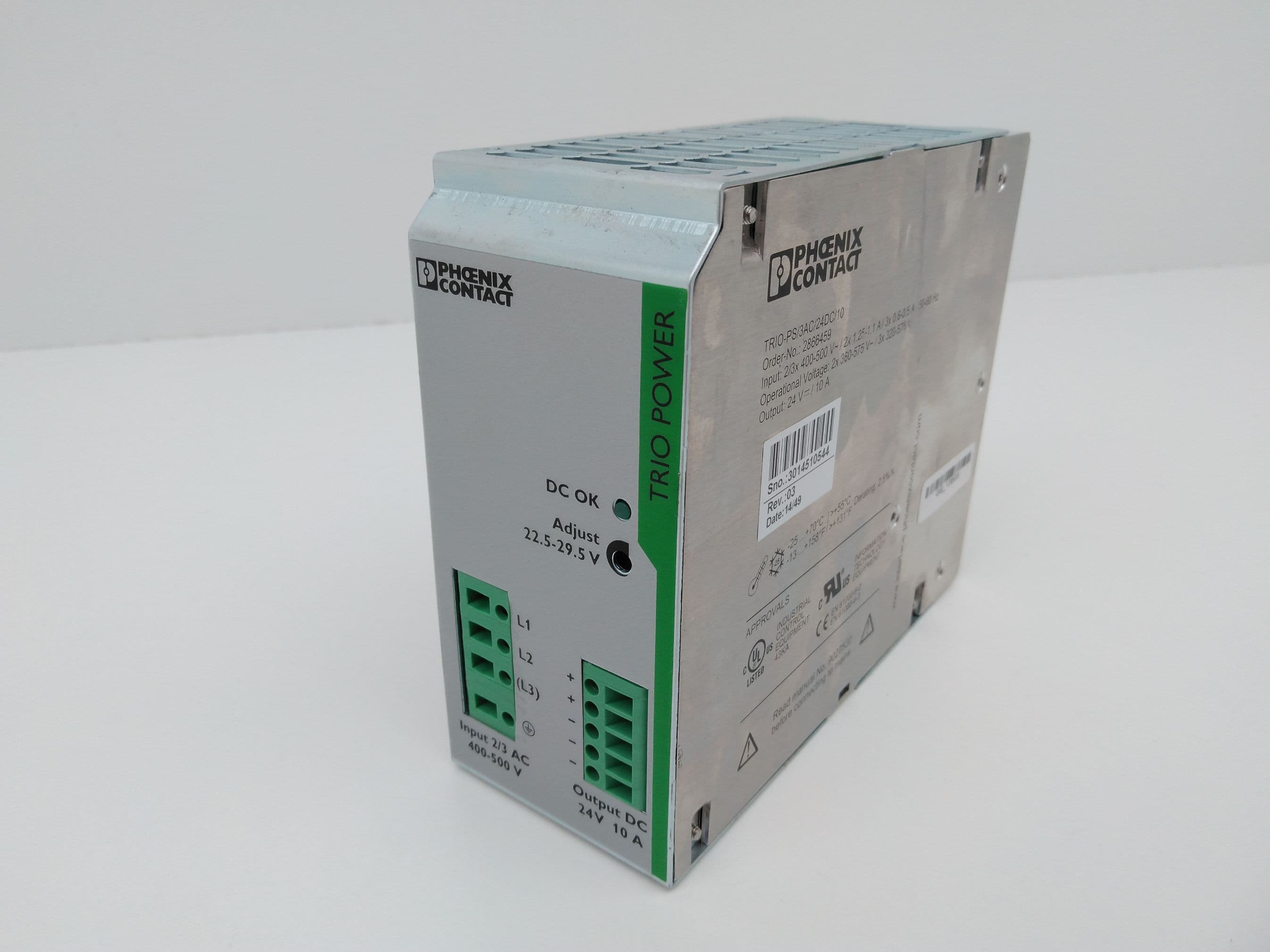 Phoenix Contact 2866459 TRIO-PS/3AC/24DC/10 Power Supply