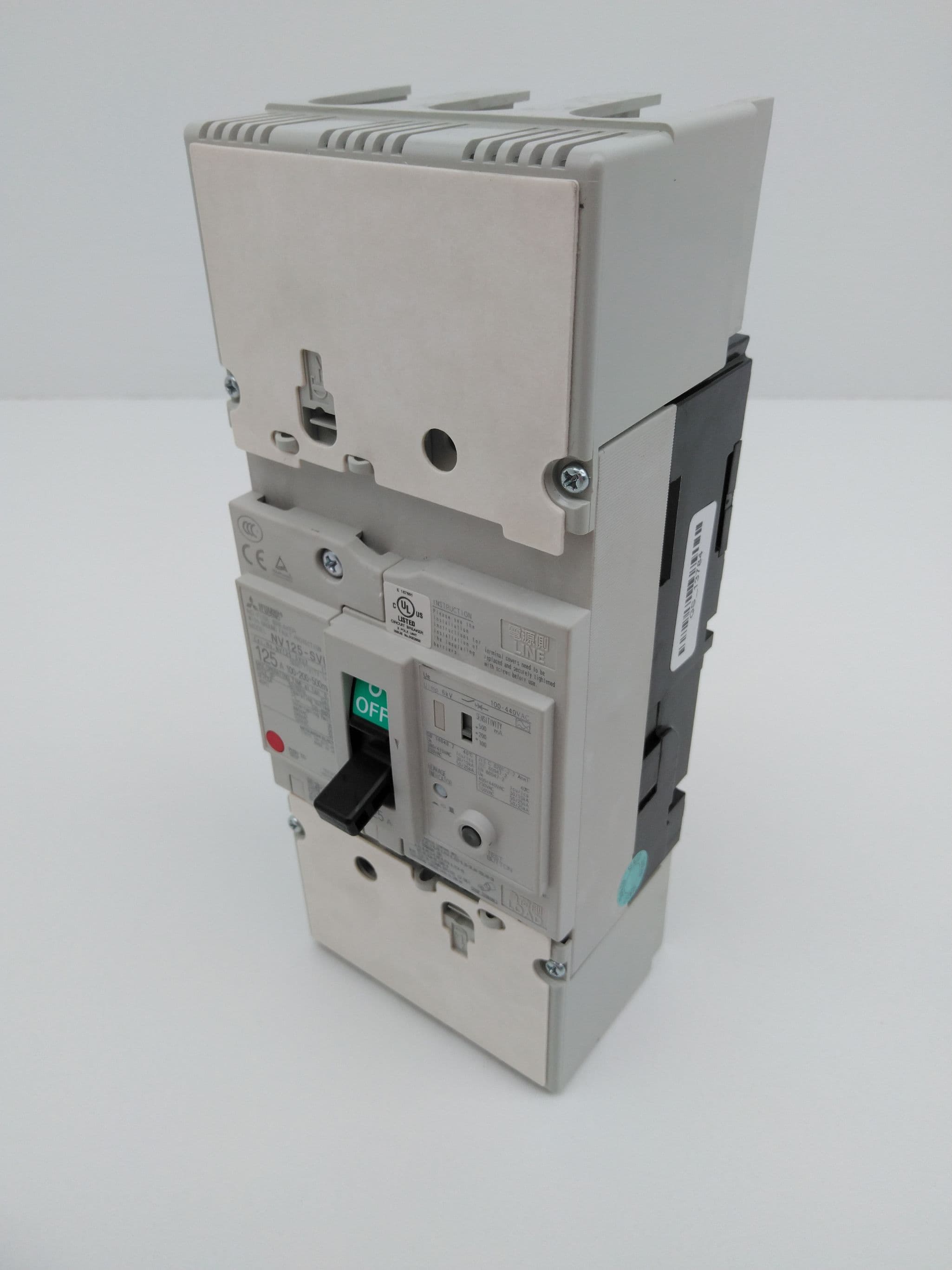Mitsubishi NV125-SVU3P125A Circuit Breaker, 125 Amp w/ Ground Fault Protection
