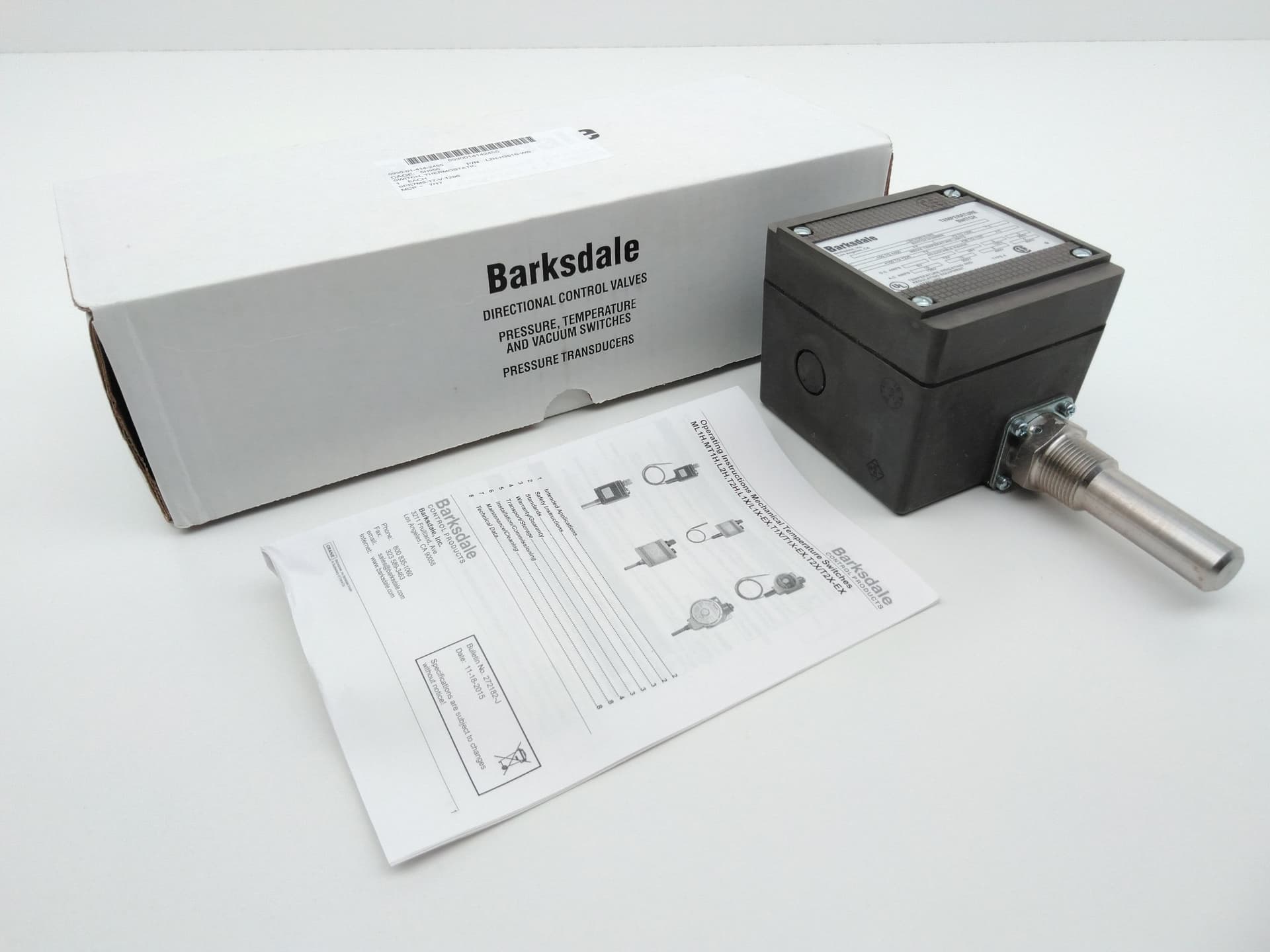 Barksdale Control Products L2H-H351S-WS Mechanical Temperature Switch