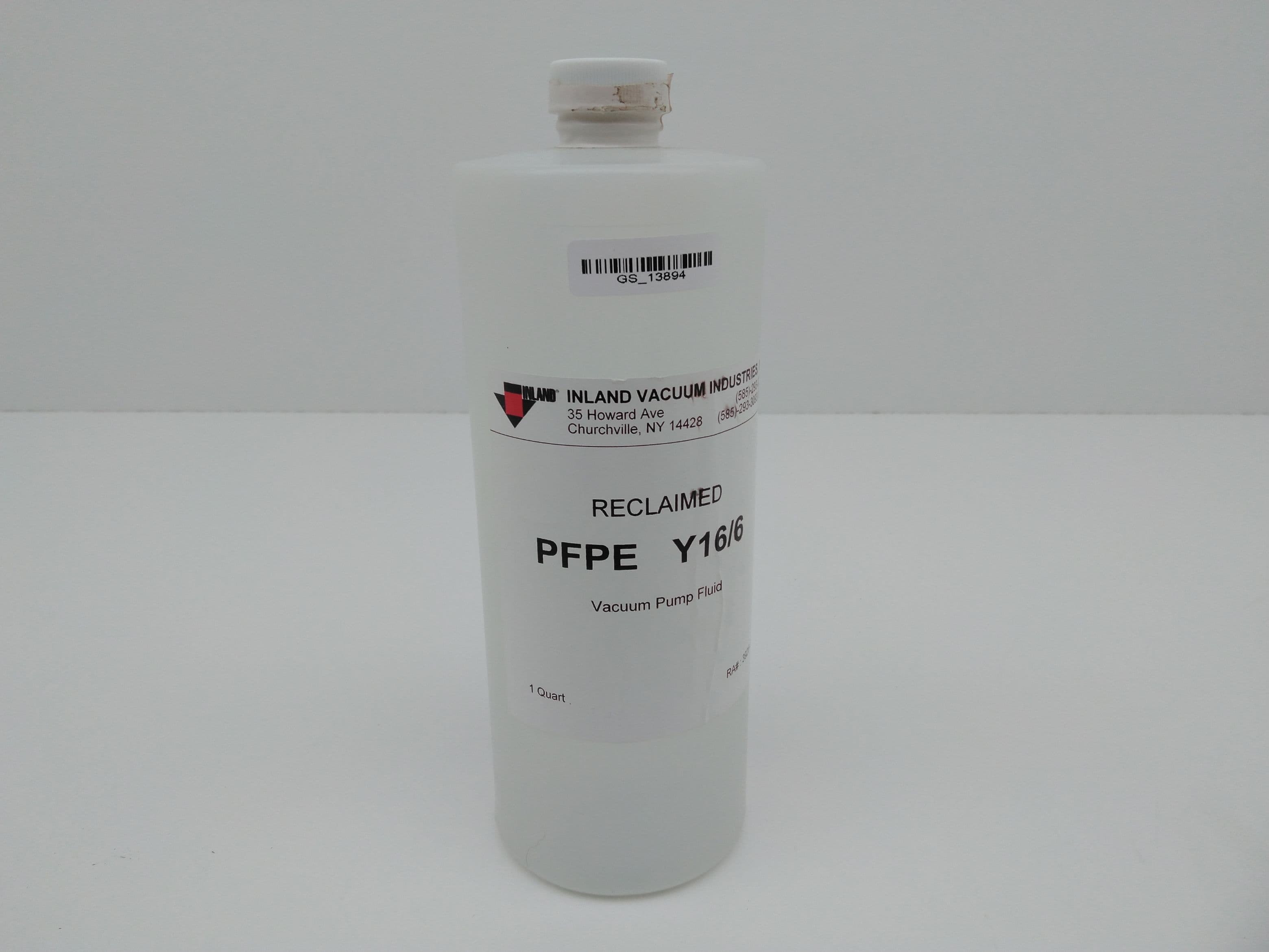 Inland Vacuum Industries PFPE Y16/6 Reclaimed Fomblin Vacuum Pump Fluid - 1 Qt