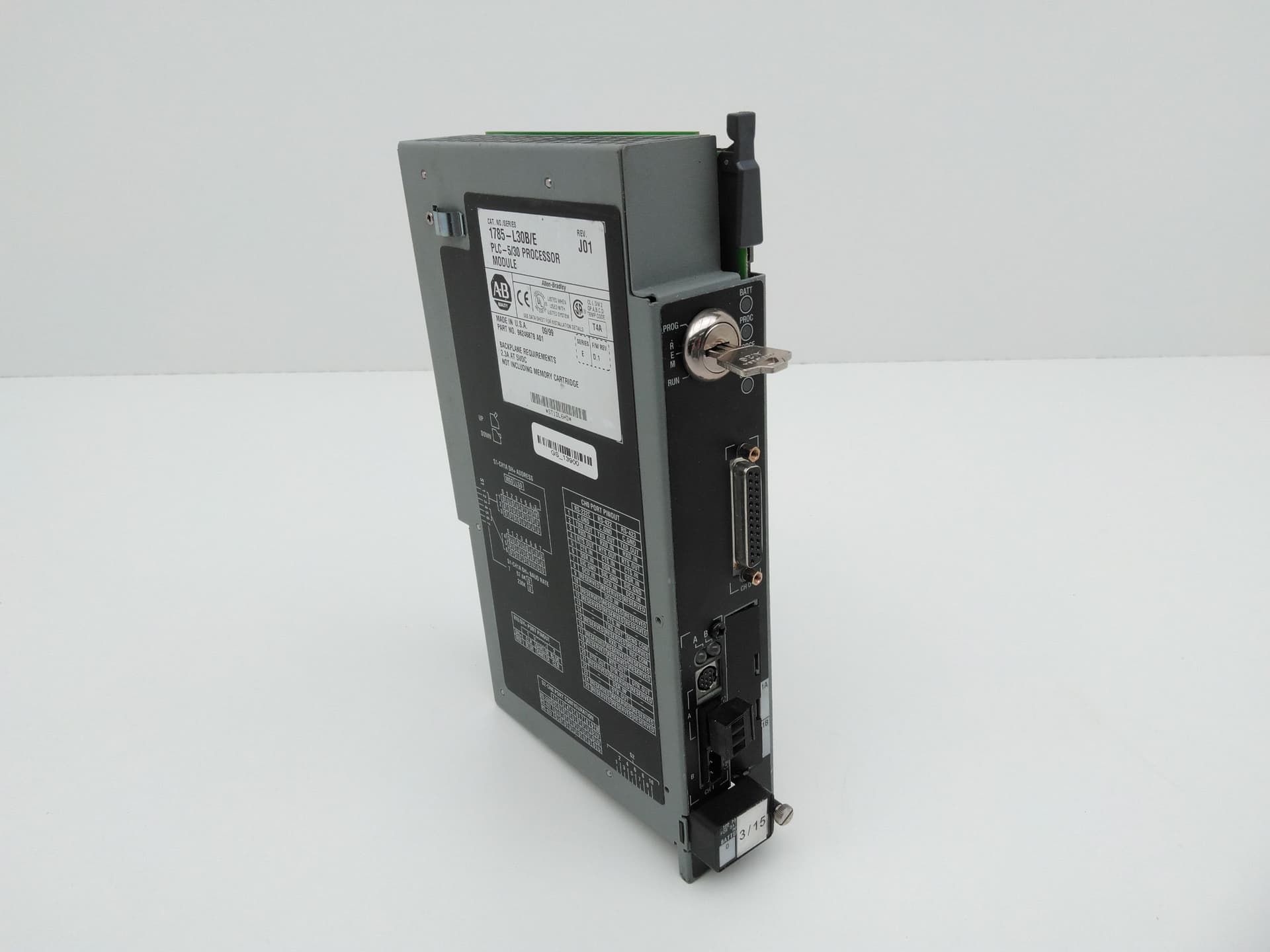 Allen-Bradley 1785-L30B/E PLC-5/30 Processor Module Rev J01, Ser E, F/W D.1