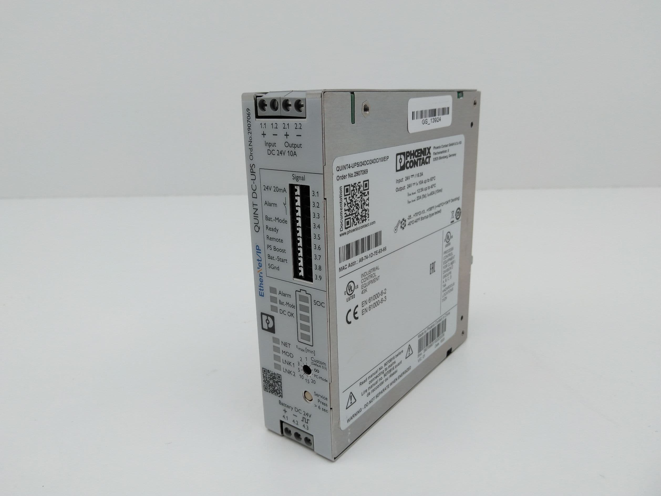 Phoenix Contact Quint4-UPS/24DC/24DC/10/EIP PN. 2907069 UPS Module