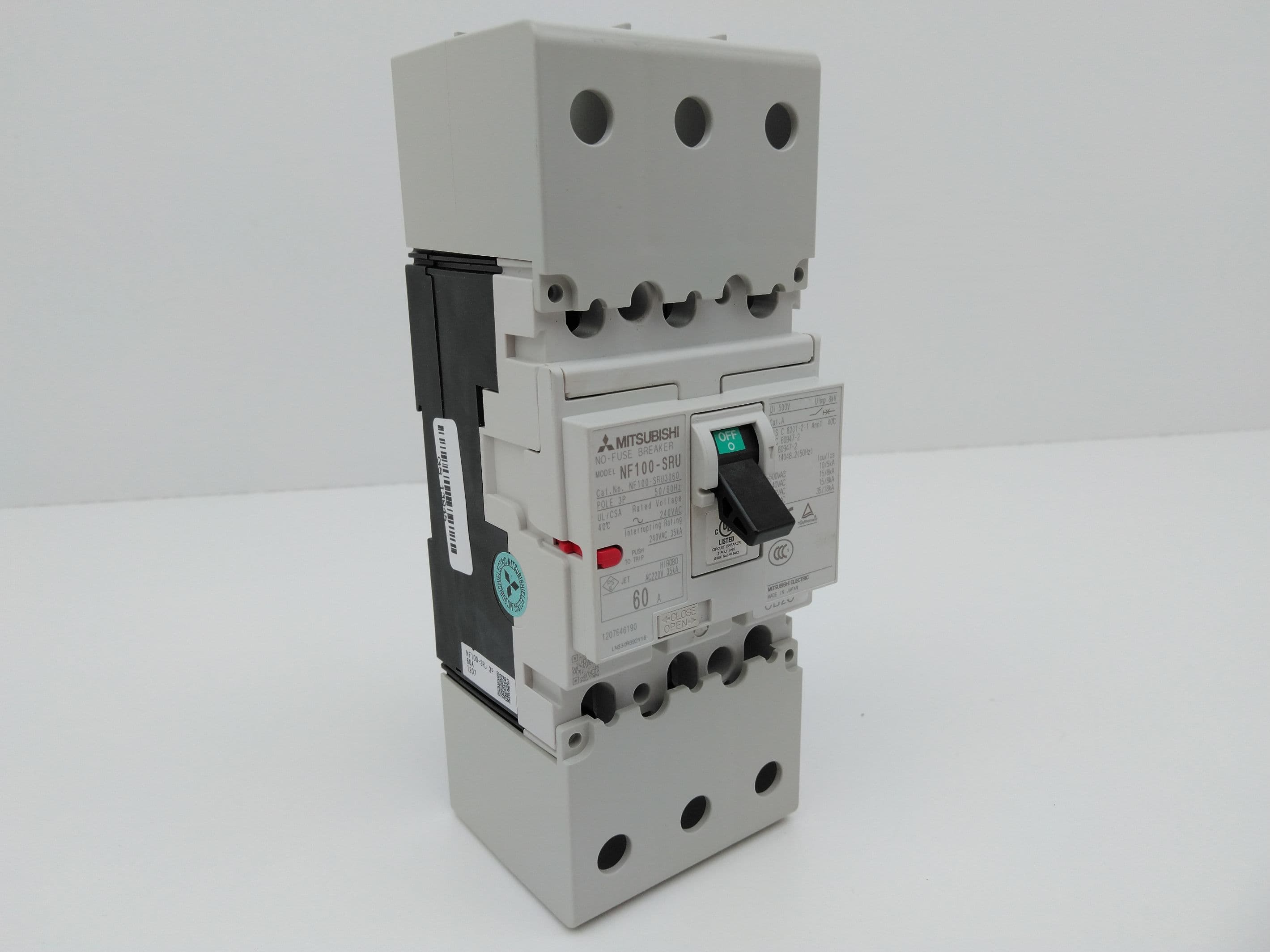 Mitsubishi NF100-SRU3P60A Circuit Breaker, No-Fuse, 60A