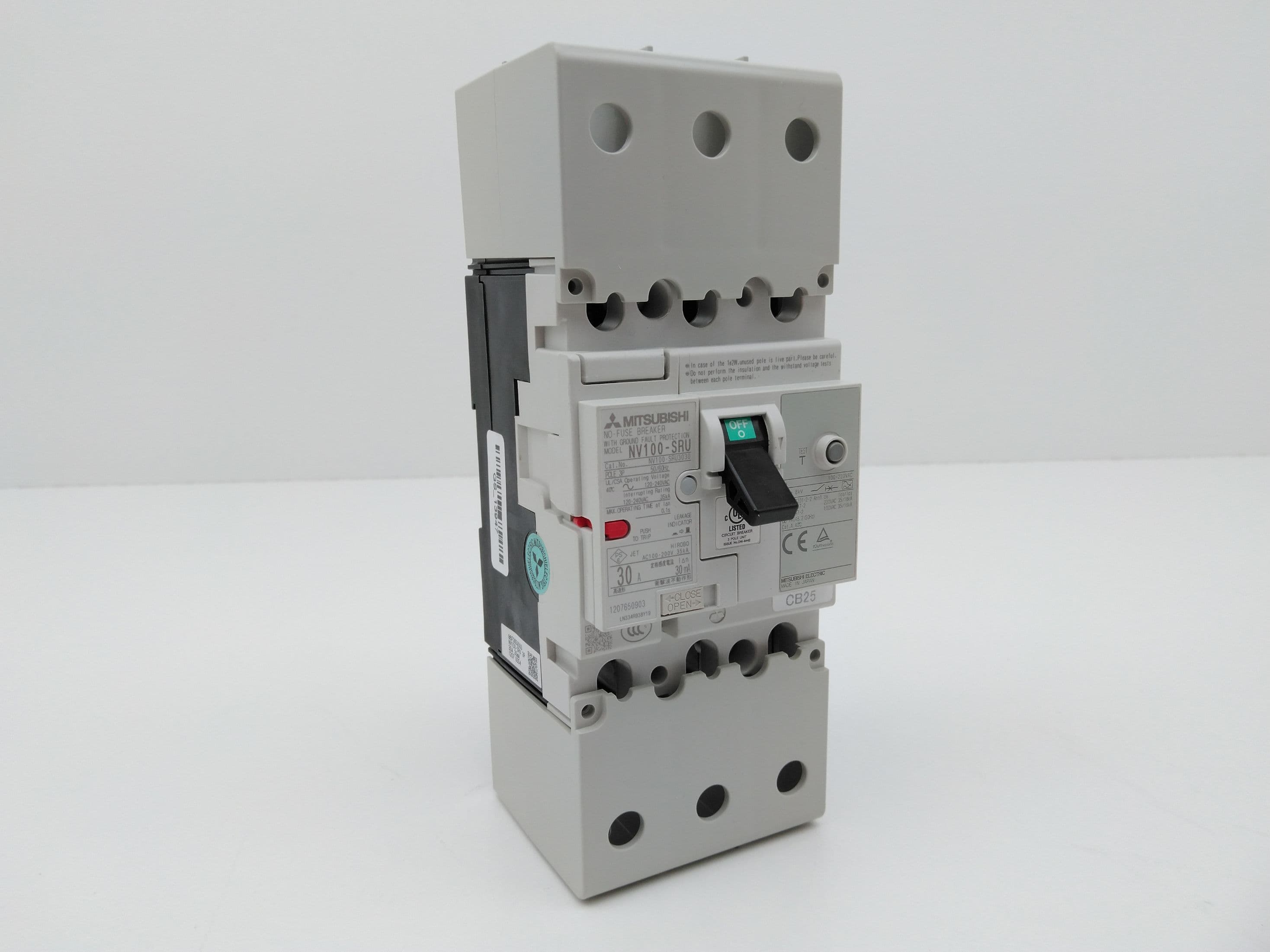 Mitsubishi NV100-SRU3P30A Circuit Breaker, 30A with Ground Fault Protection