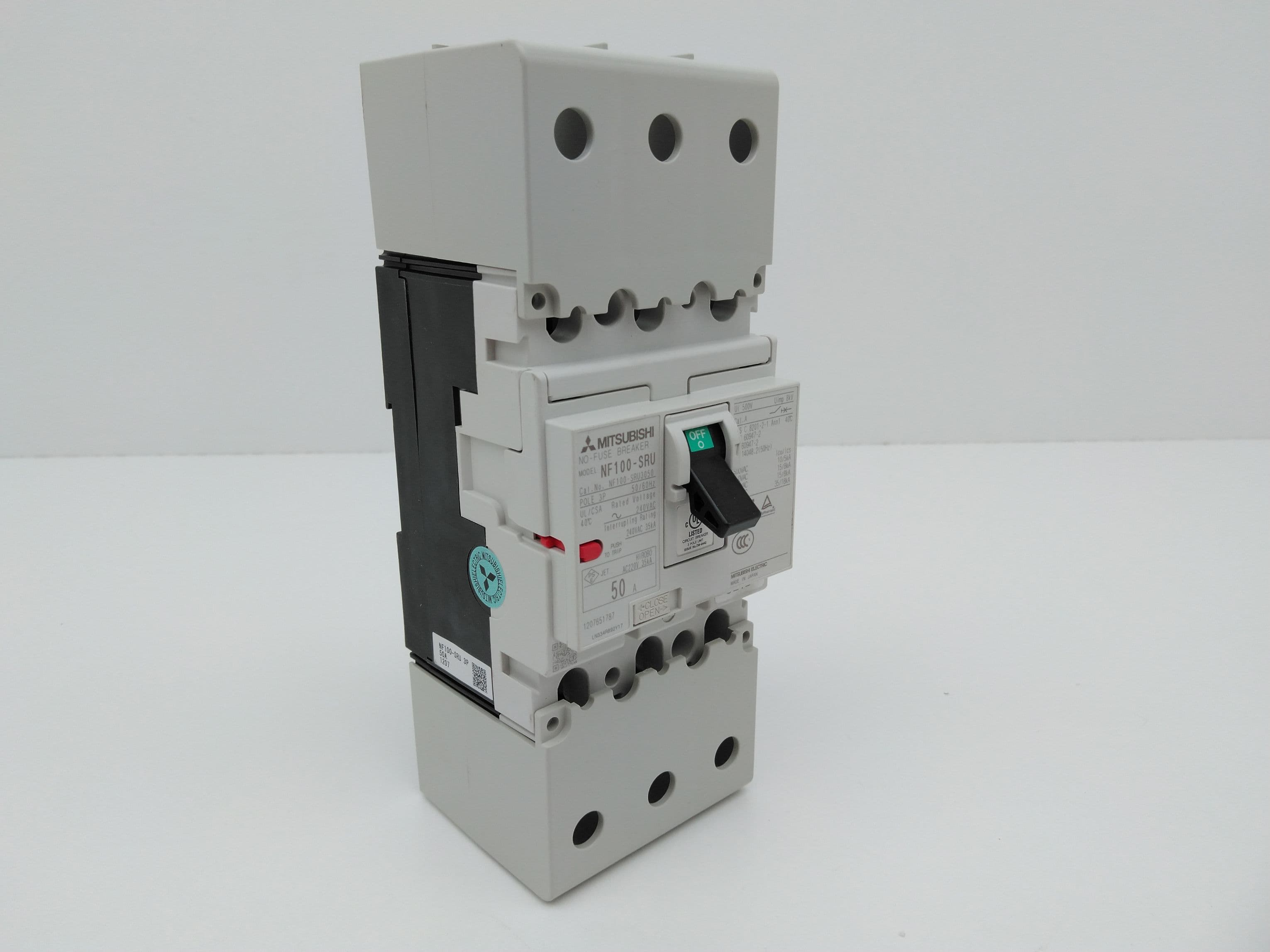 Mitsubishi NF100-SRU3P50A Circuit Breaker, 50 Amp, No-Fuse