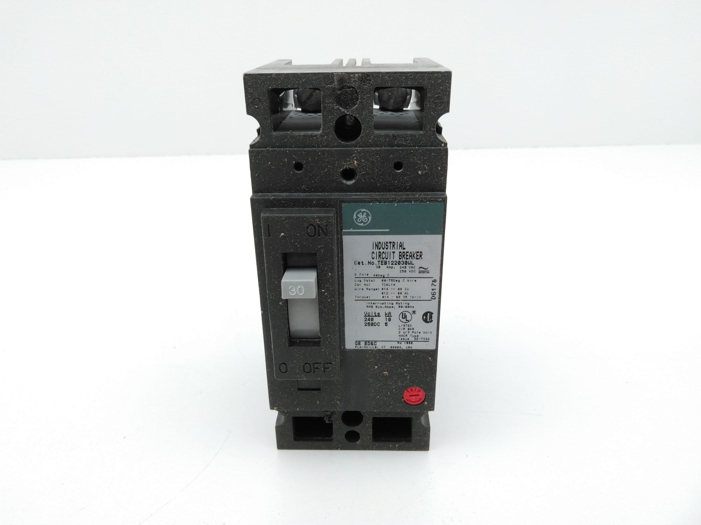 GE TEB1221030WL Circuit Breaker 2 pole,30A, 240VAC, 250DC