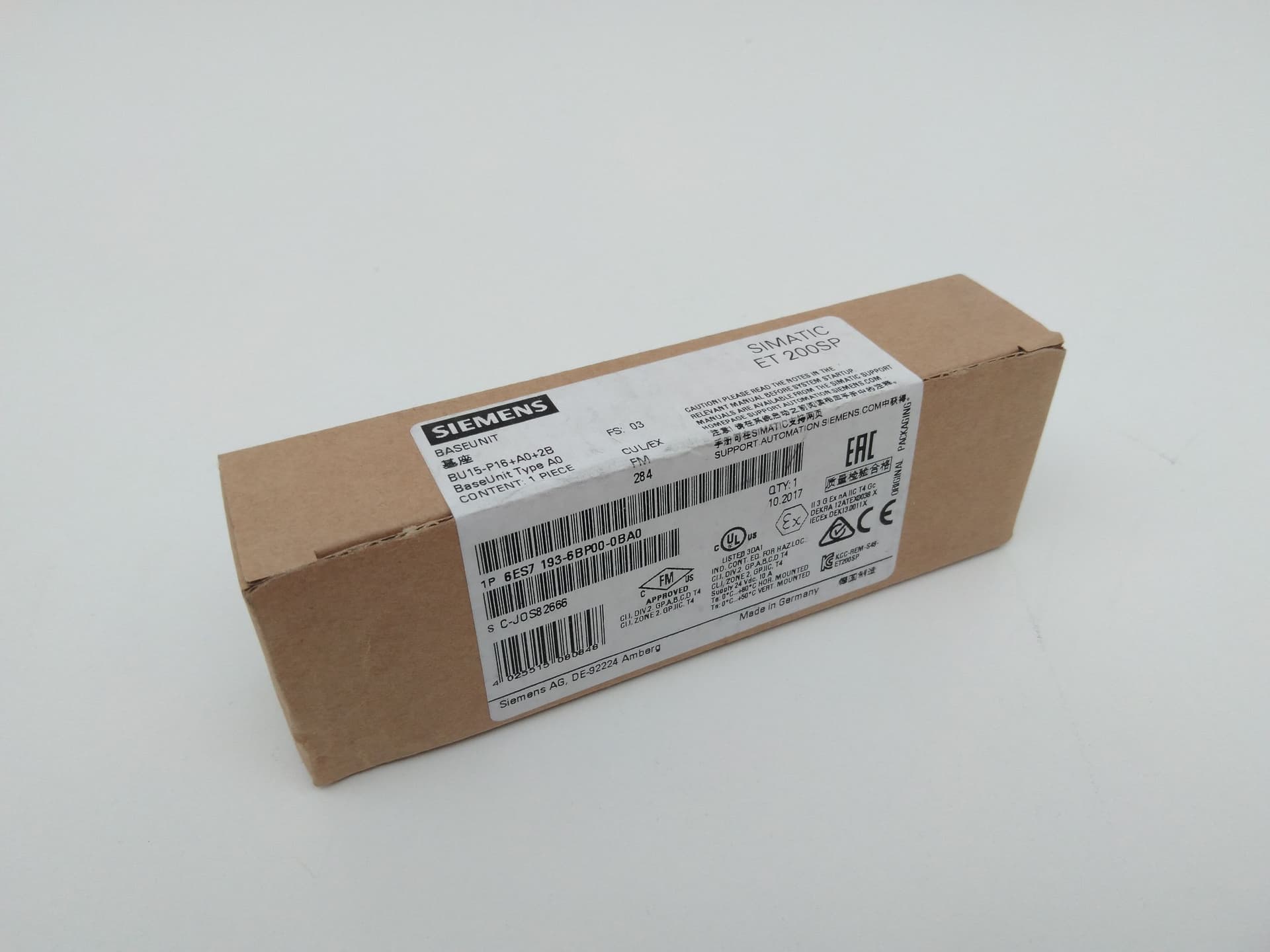 Siemens 6ES7193-6BP00-0BA0 BaseUnit, SIMATIC ET 200SP