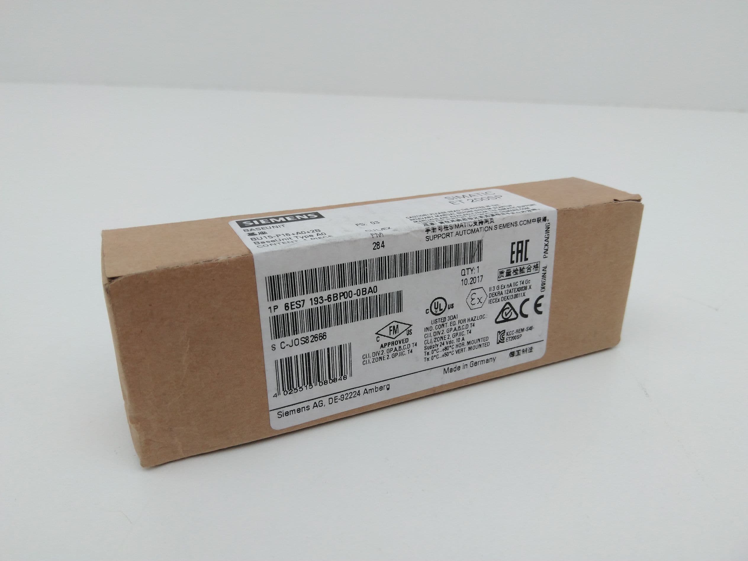 Siemens 6ES7193-6BP00-0BA0 BaseUnit, SIMATIC ET 200SP