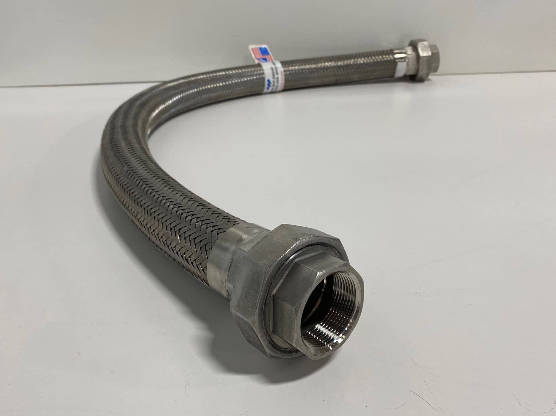 HoseMaster T321 SS, T304 SS Annuflex Single Braid 48" Hose w/ Female NPT Unions