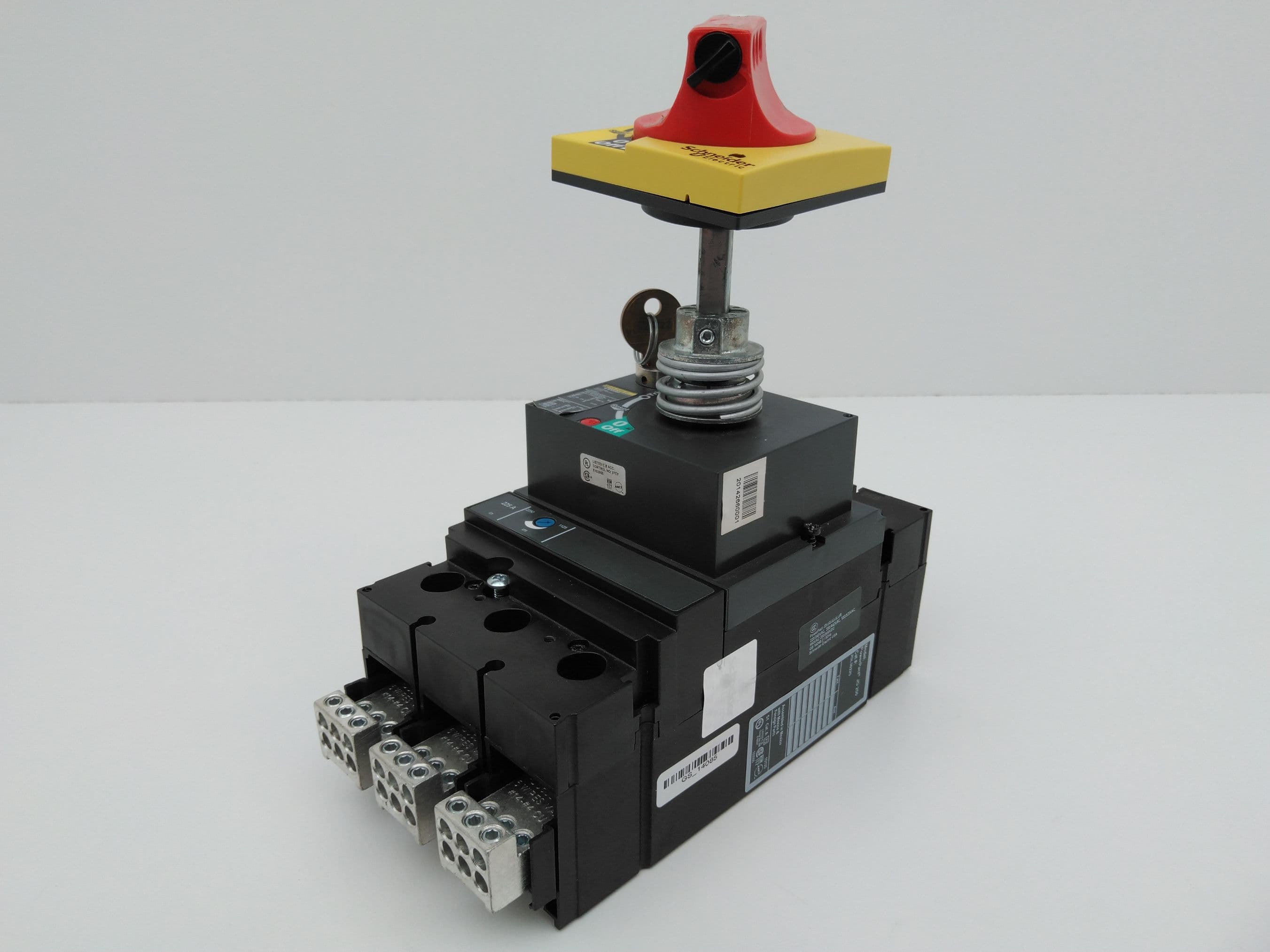Square D JGL36225 Circuit Breaker, 225A w/ S29390 Shunt Trip / Operator Handle