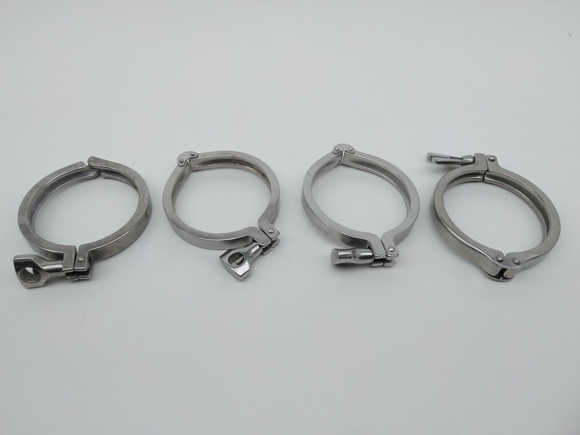 4" Sanitary Stainless Steel Clamp w/ Wing Nut - Lot of 4