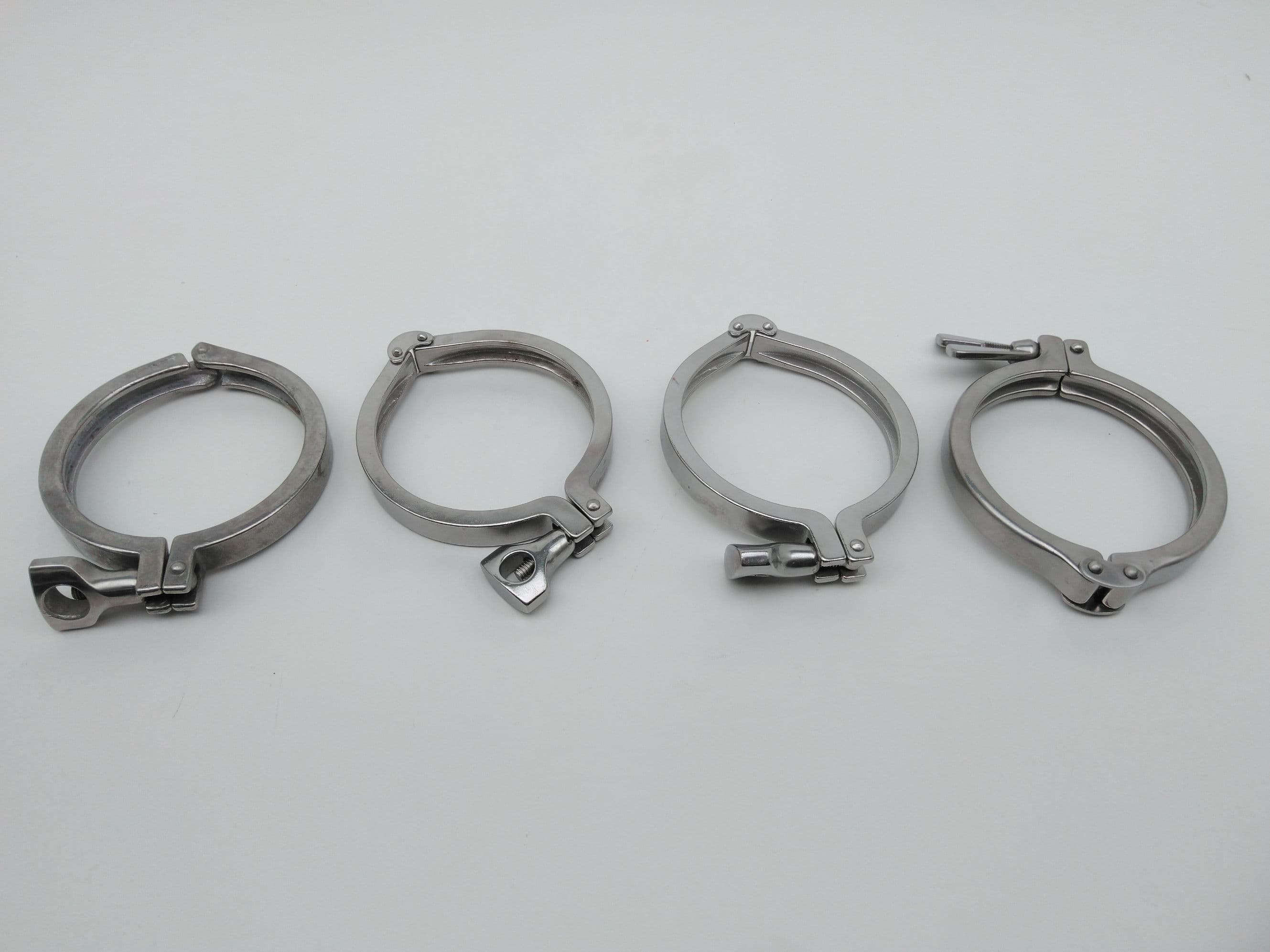 4" Sanitary Stainless Steel Clamp w/ Wing Nut - Lot of 4