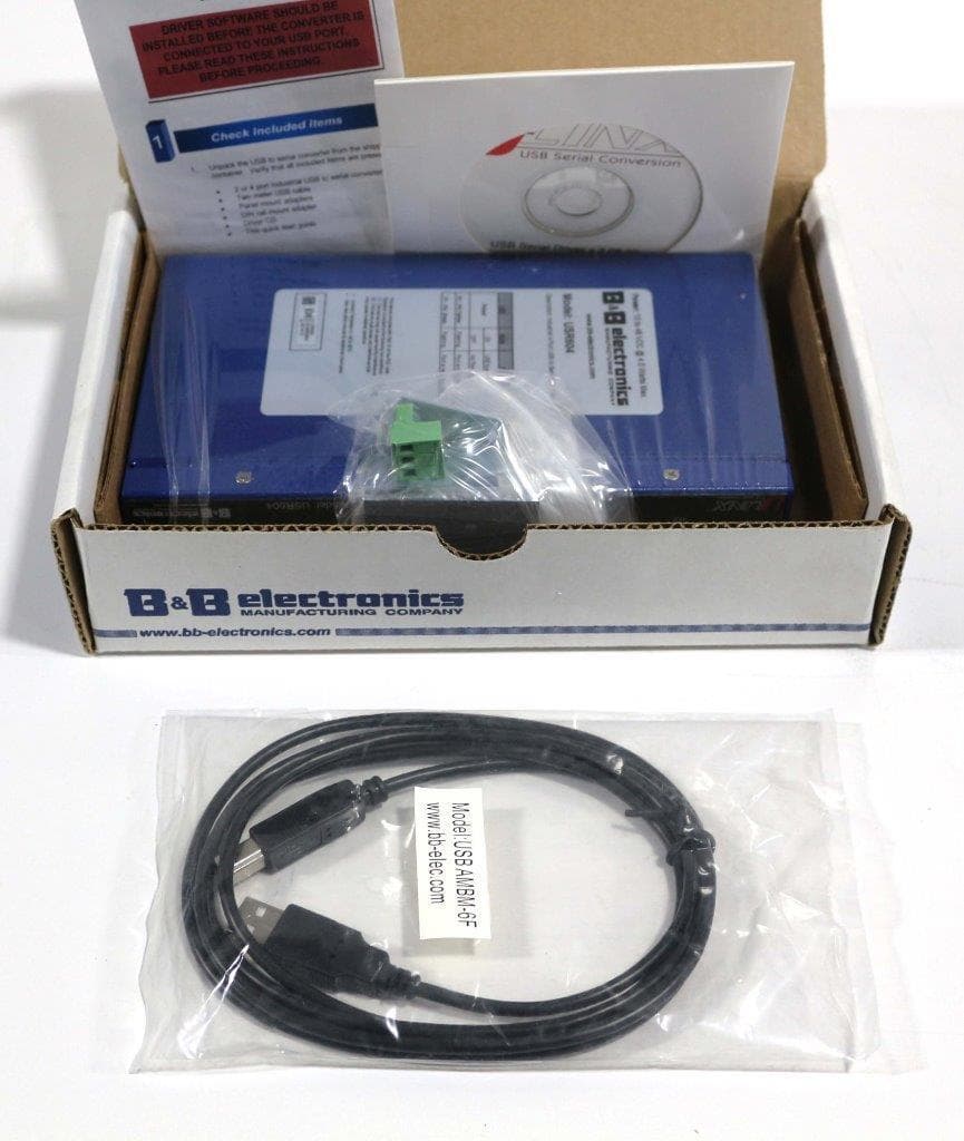 B&B Electronics USR604 Industrial 4 Port USB to Serial Converter - New