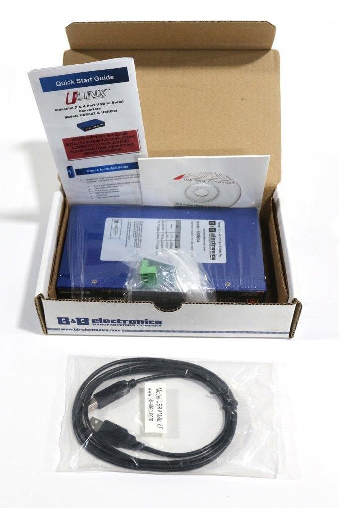 B&B Electronics USR604 Industrial 4 Port USB to Serial Converter - New