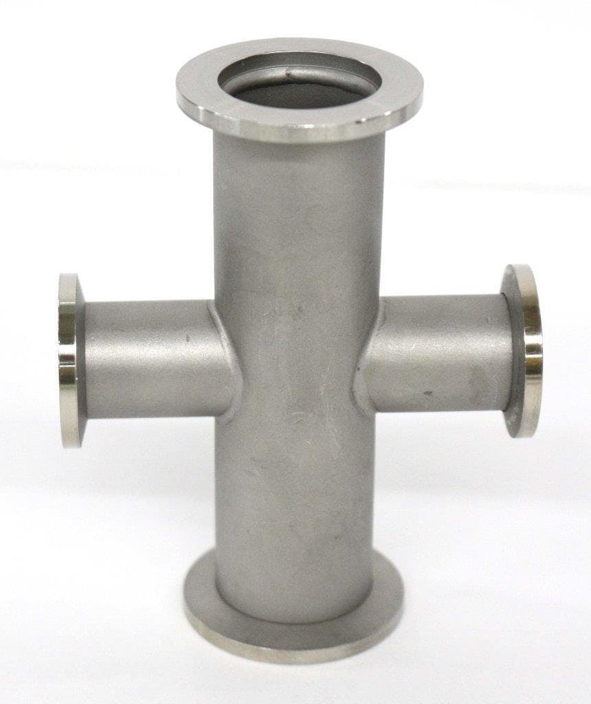 Unbranded Reducing Cross Vacuum Fitting - KF25 x KF16, Stainless Steel