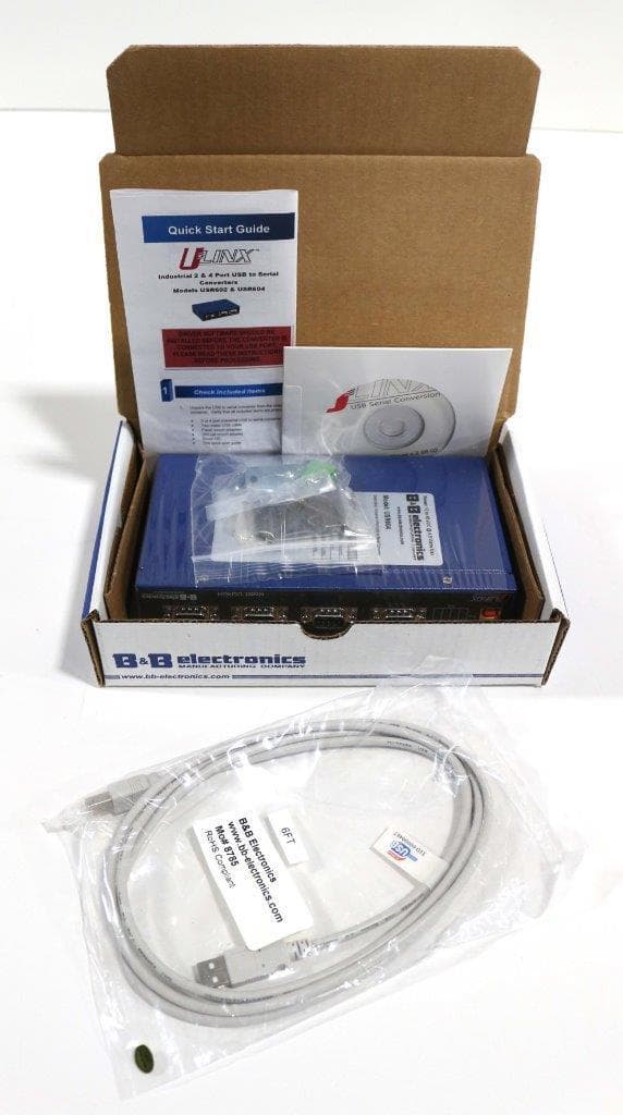 B&B Electronics USR604 Industrial 4 Port USB to Serial Converter - New